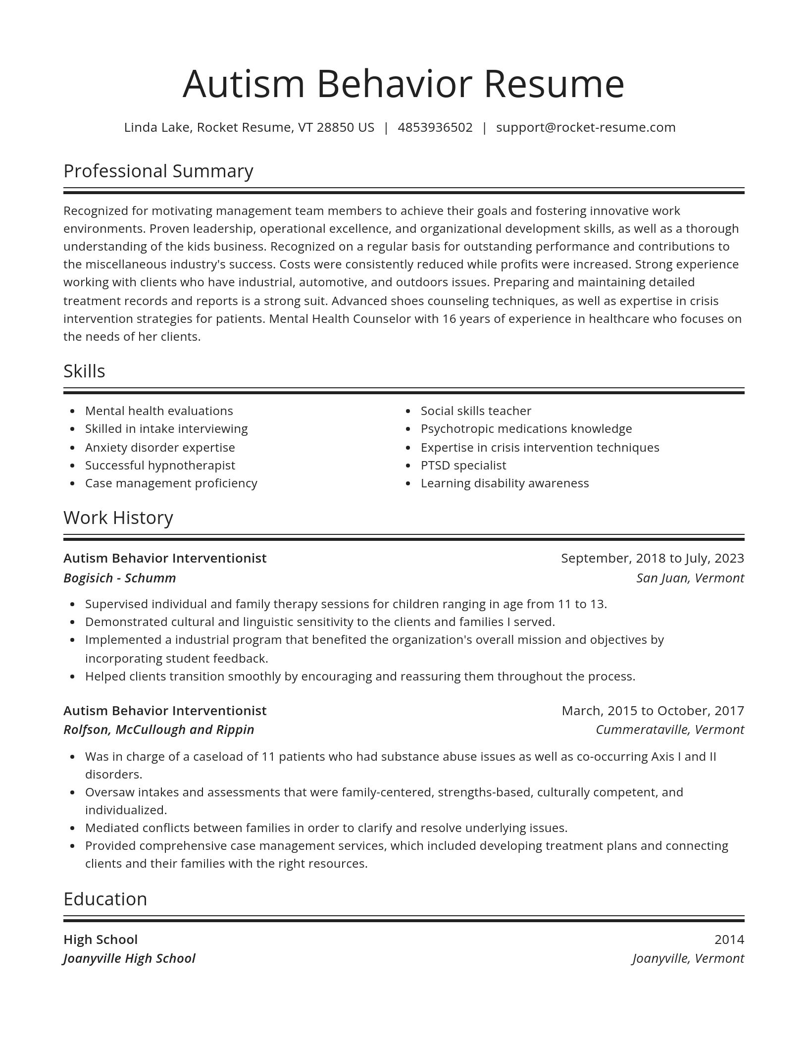 Spotlight resume template