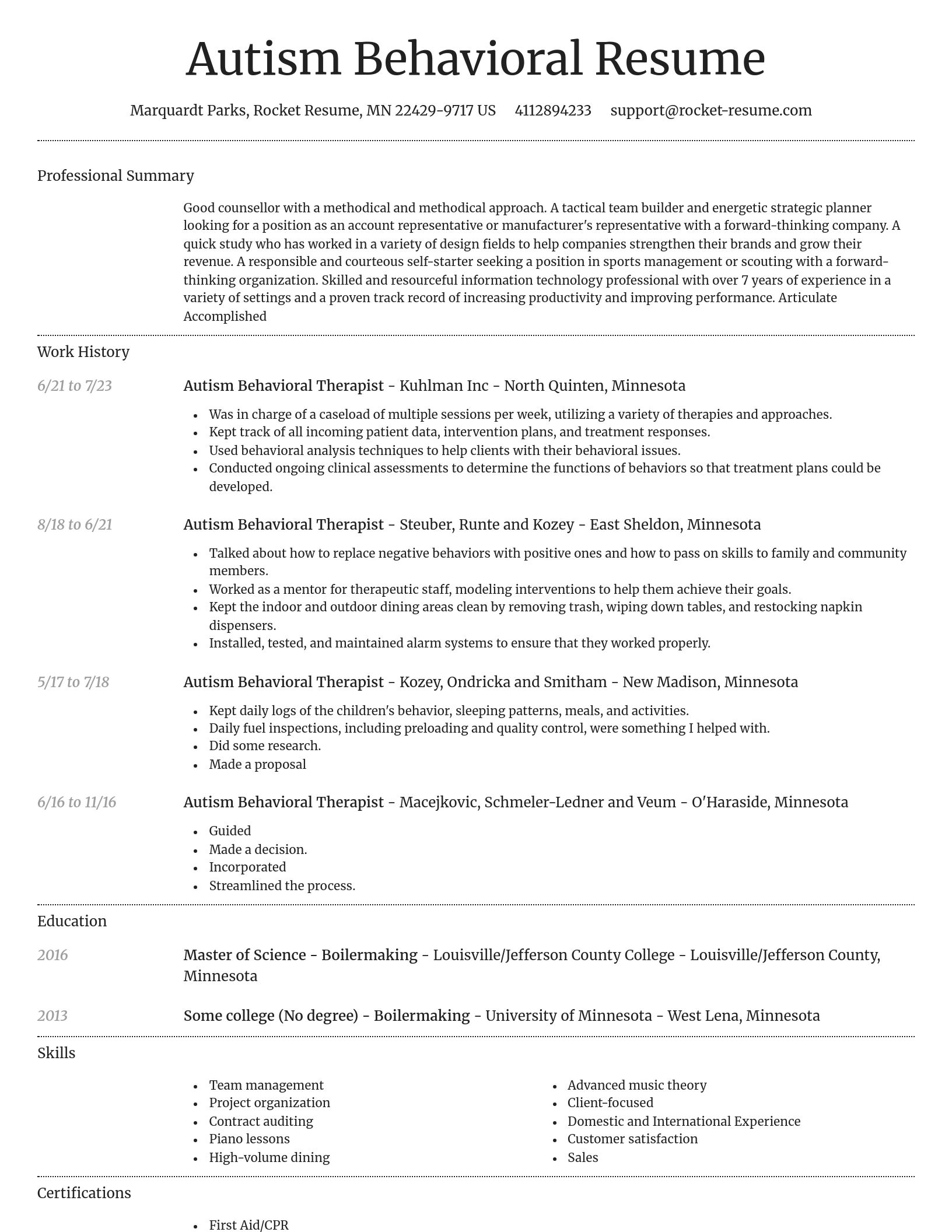 Dignified resume template