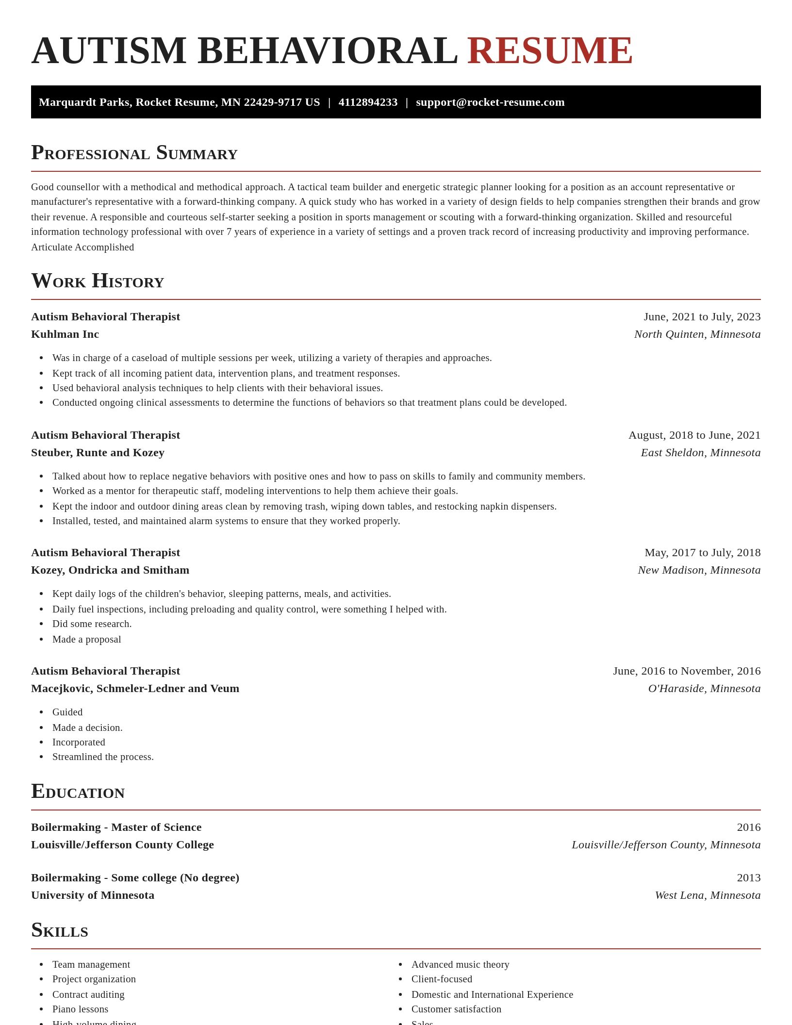 Exquisite resume template