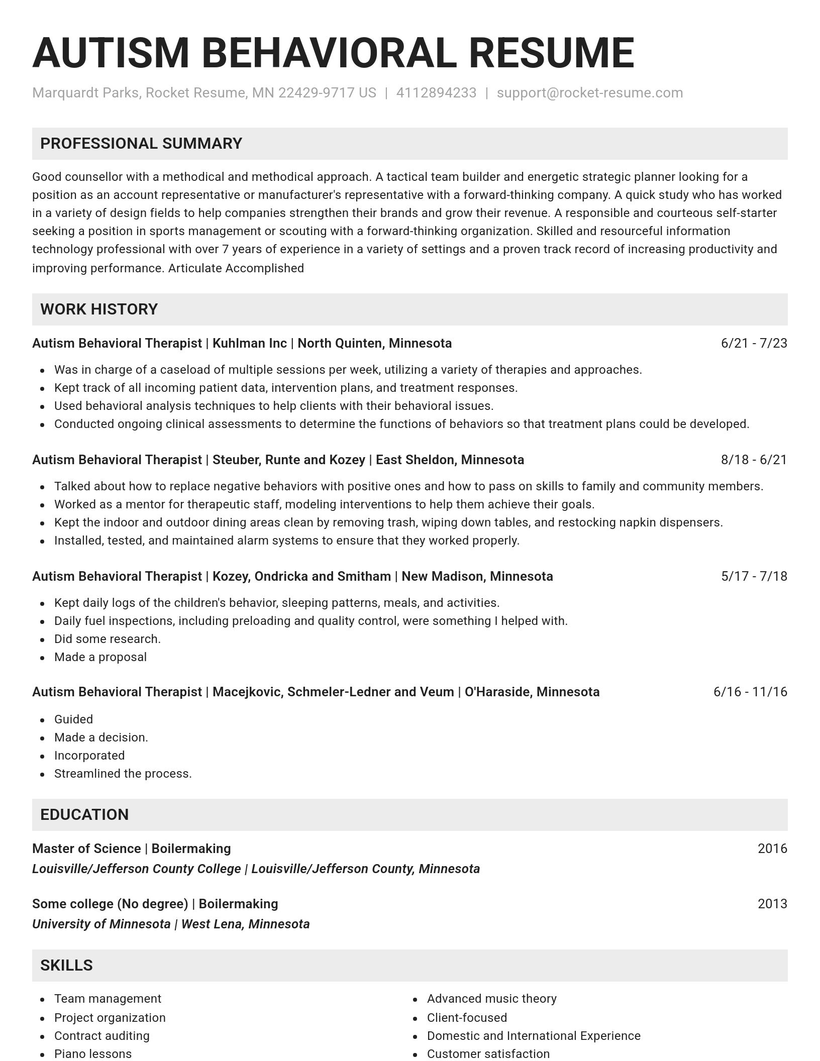 Genius resume template