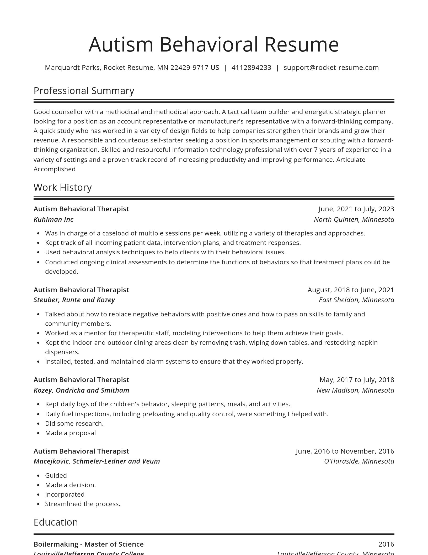 Spotlight resume template