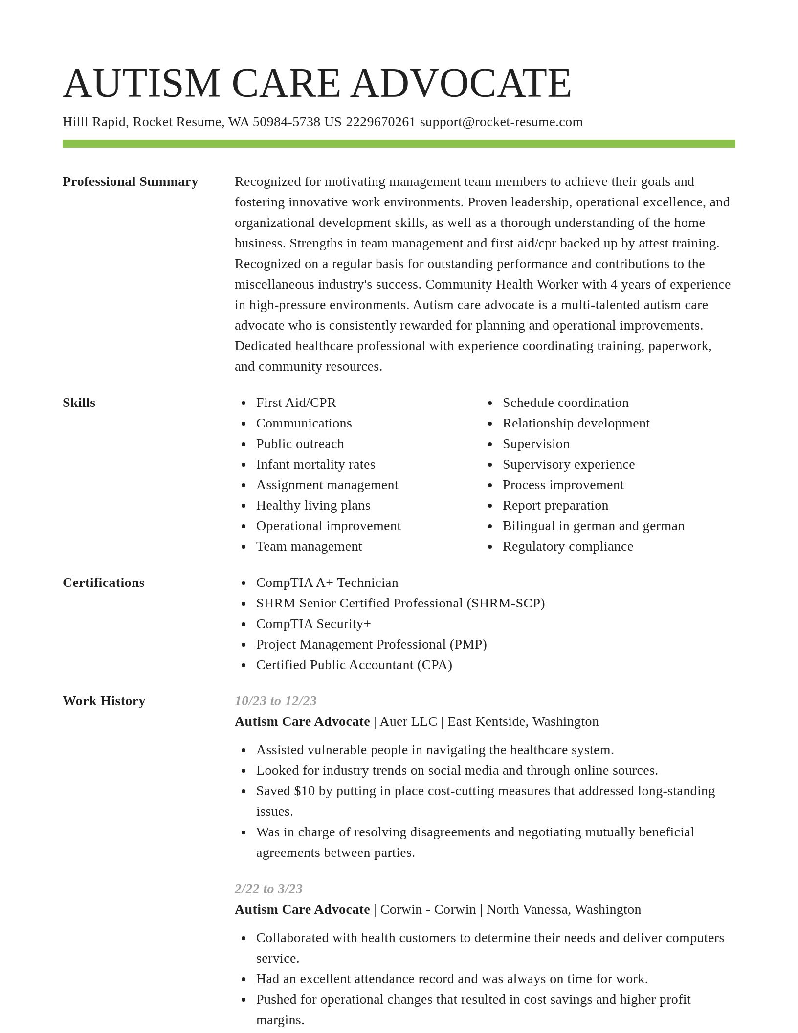 Smart resume template
