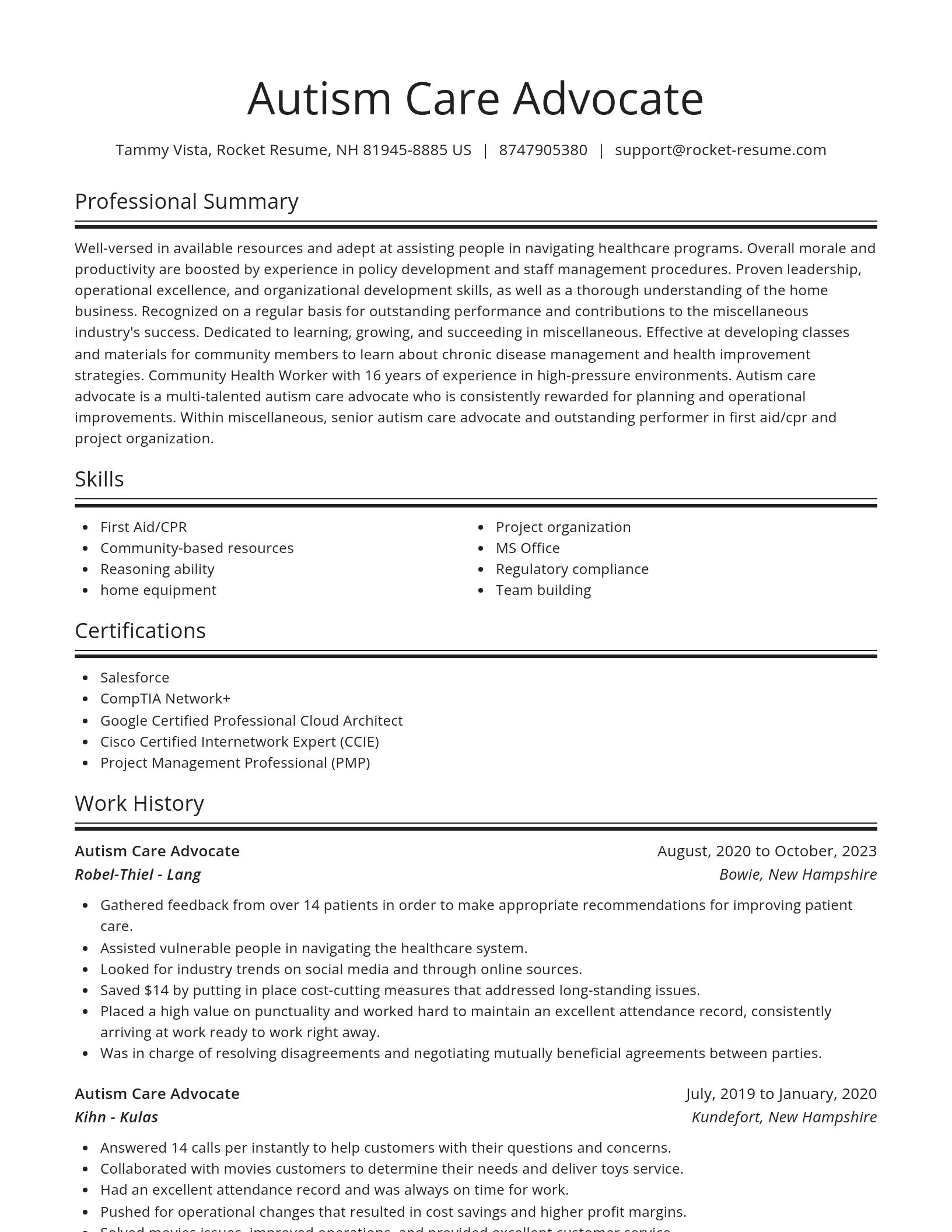 Spotlight resume template