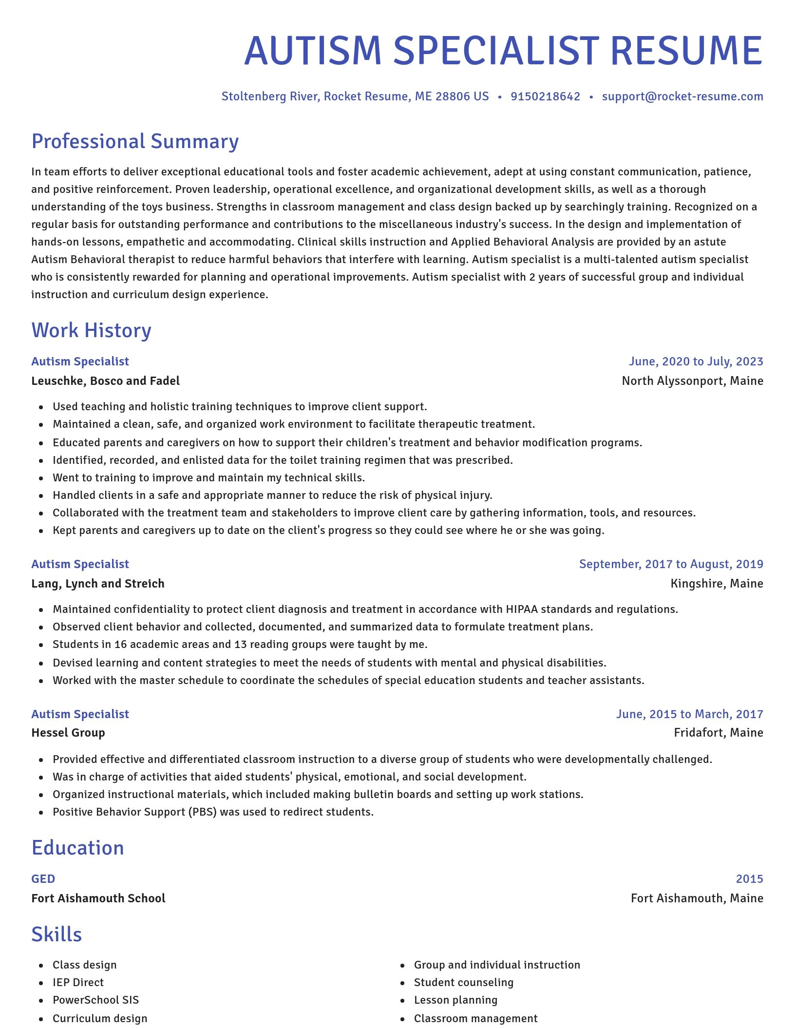 Novel resume template