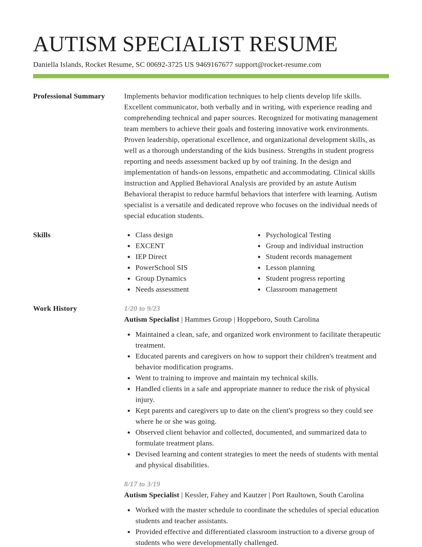 Smart resume template