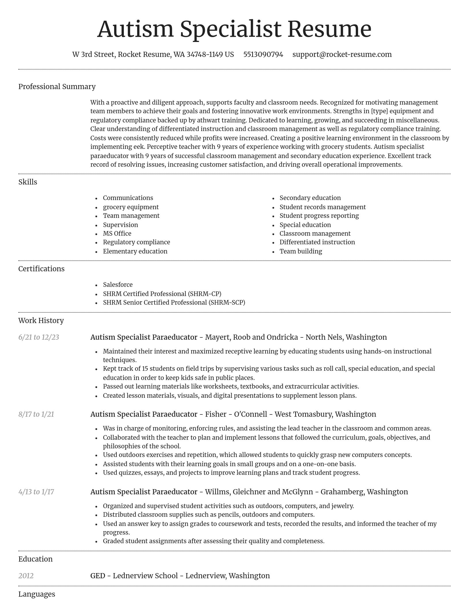 Dignified resume template