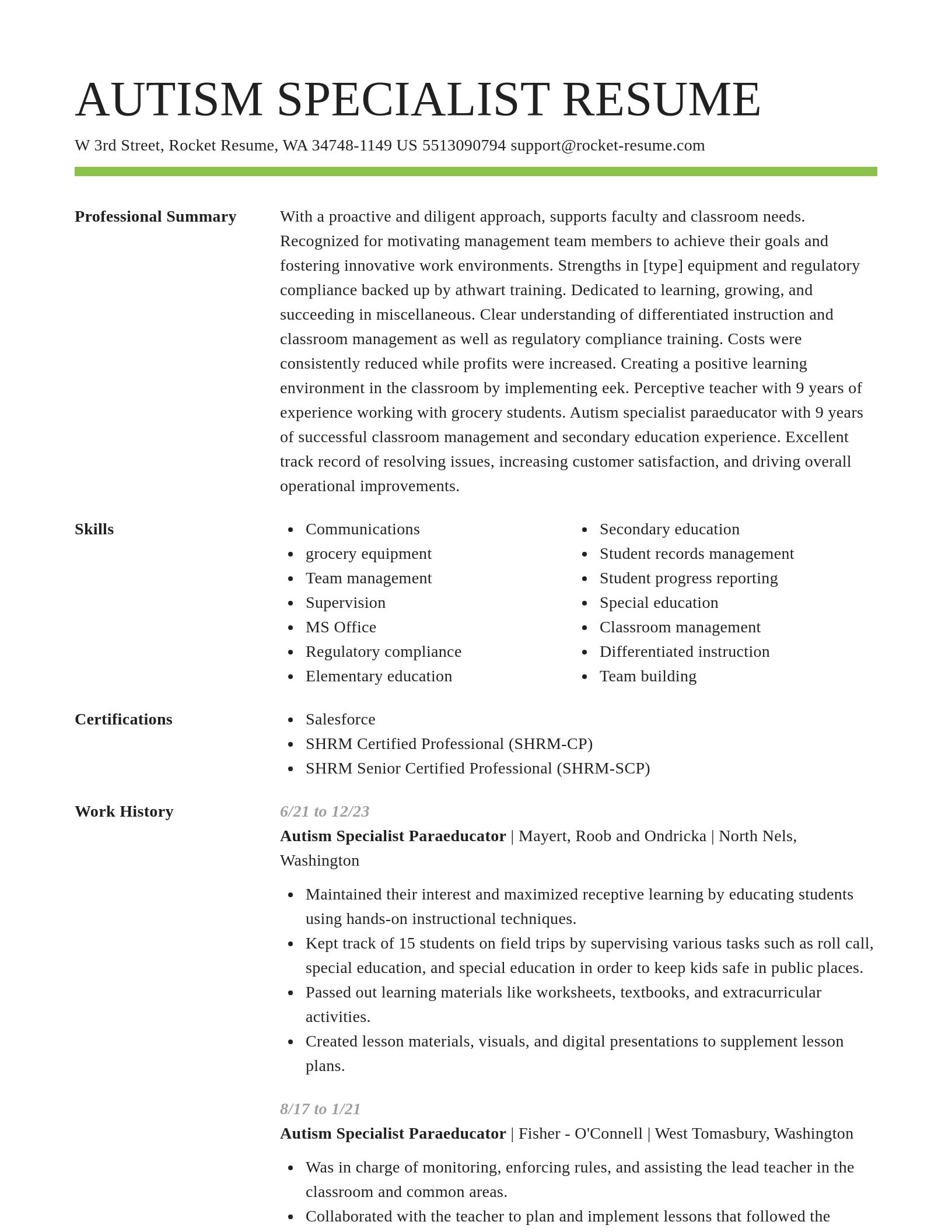 Smart resume template