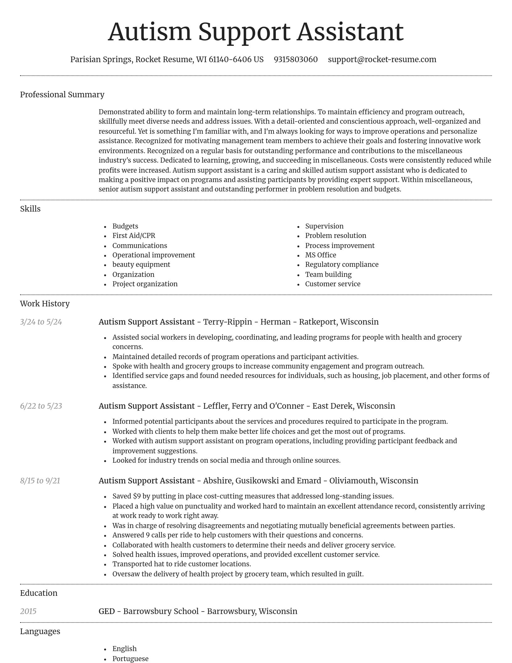 Dignified resume template