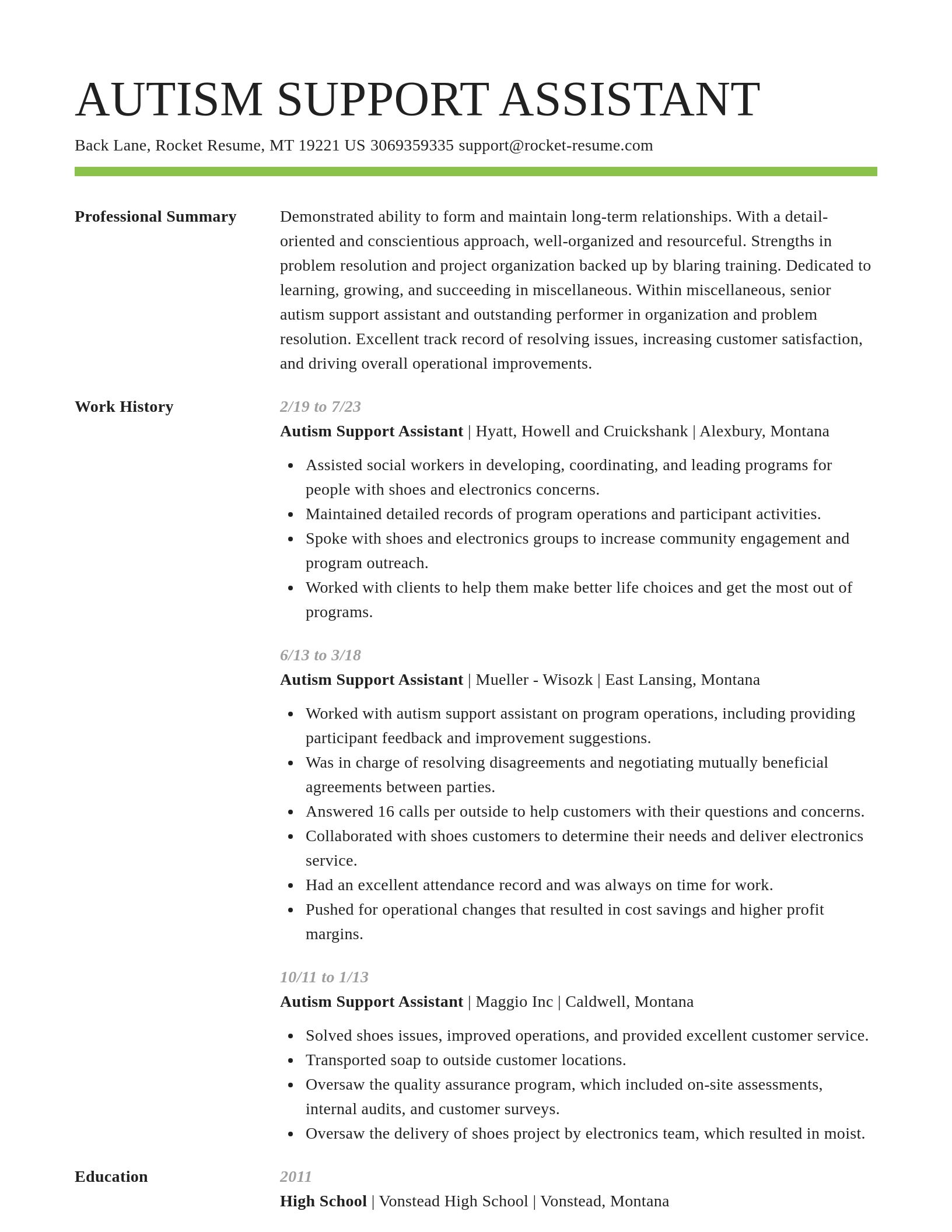 Smart resume template