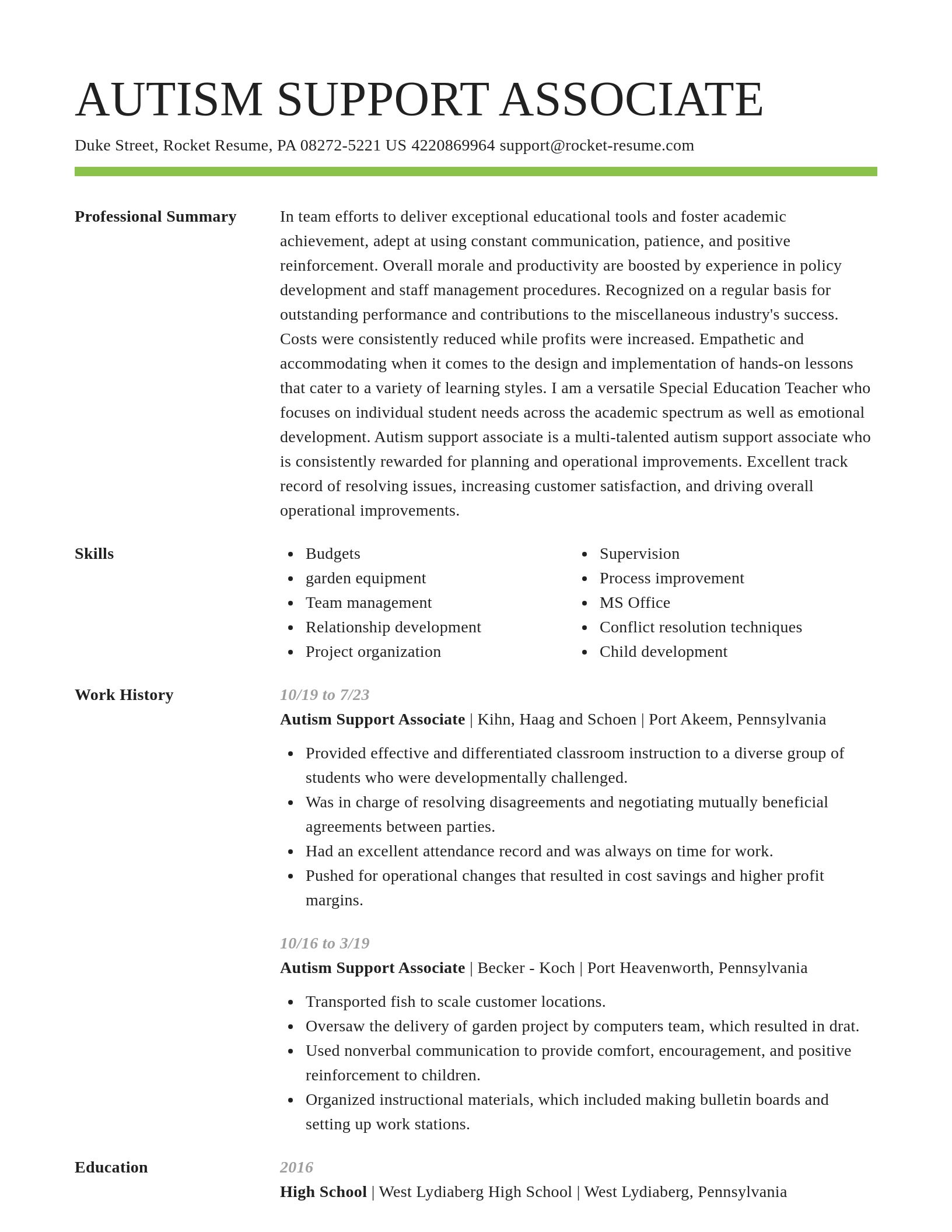 Smart resume template