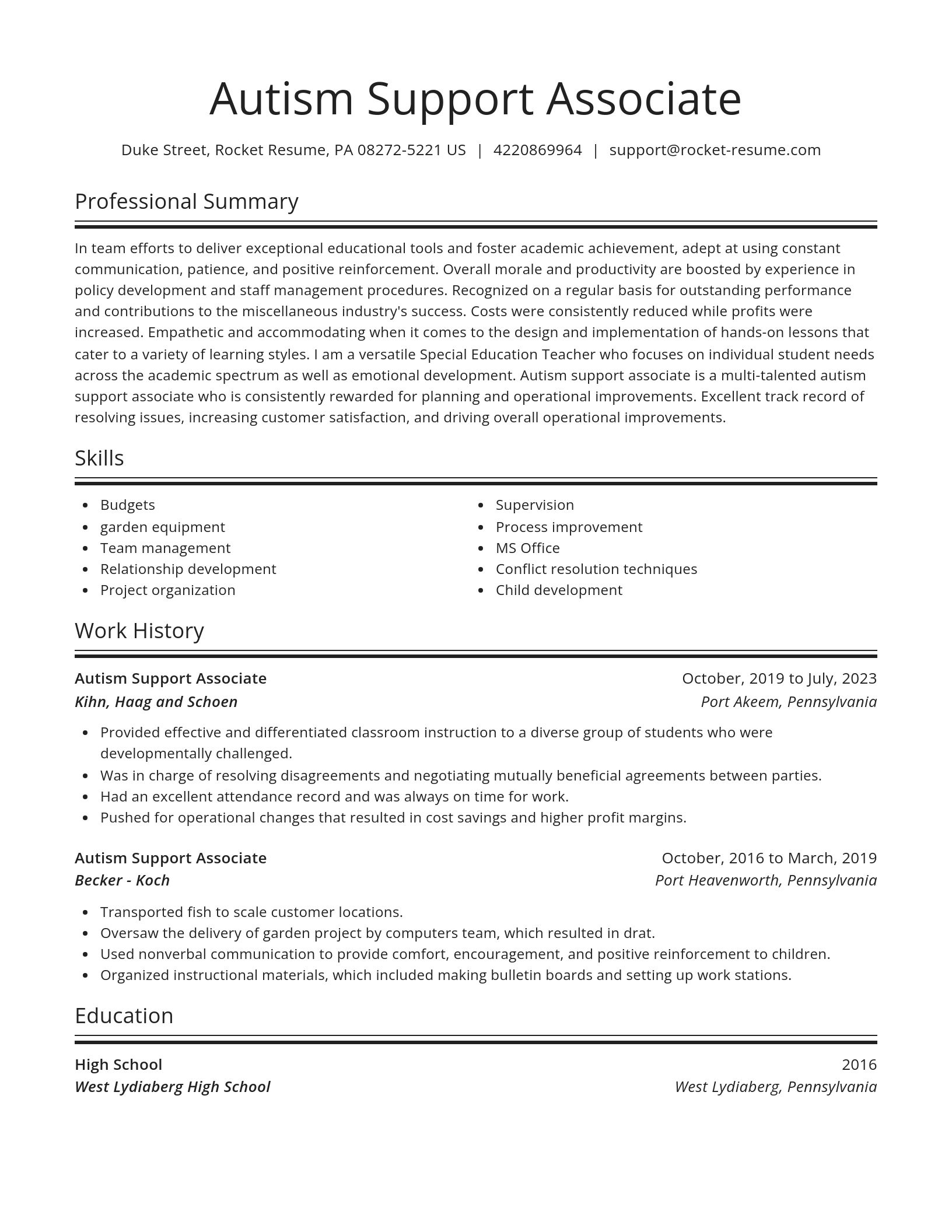 Spotlight resume template