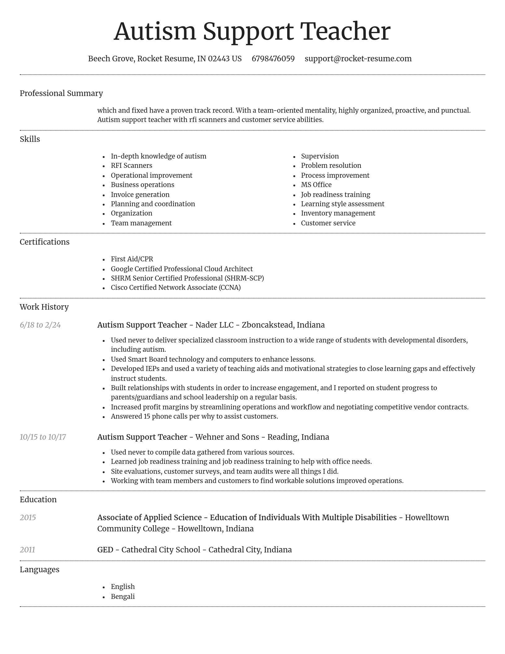 Dignified resume template