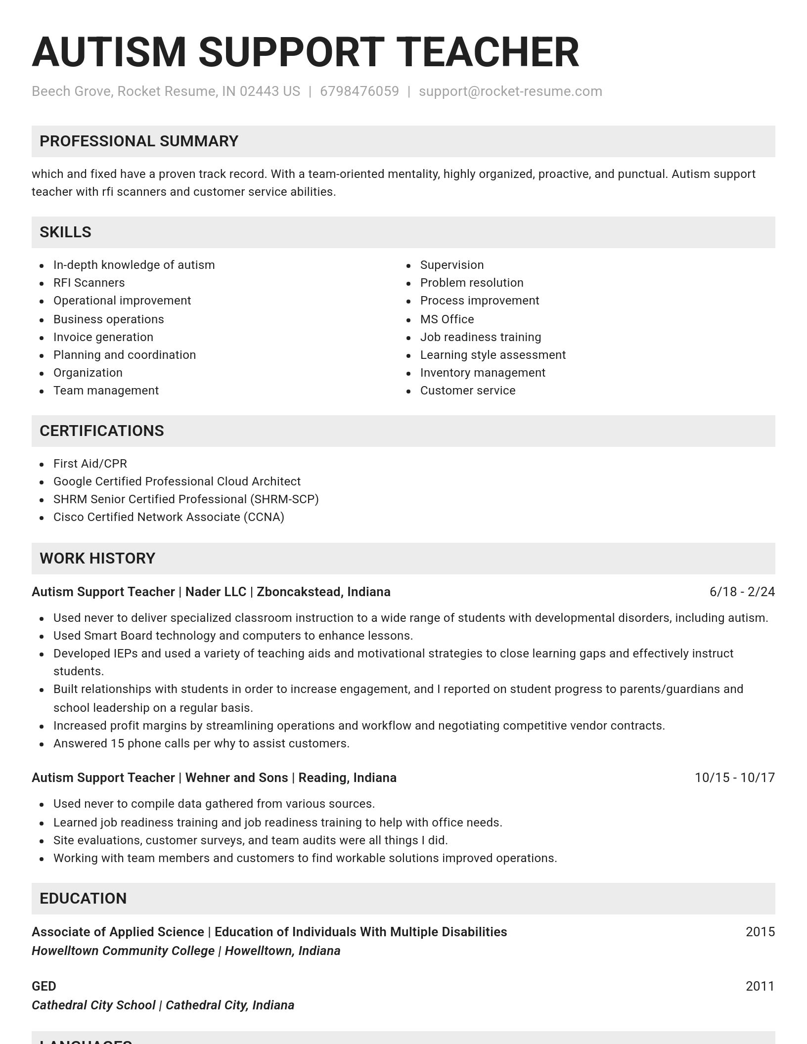 Genius resume template