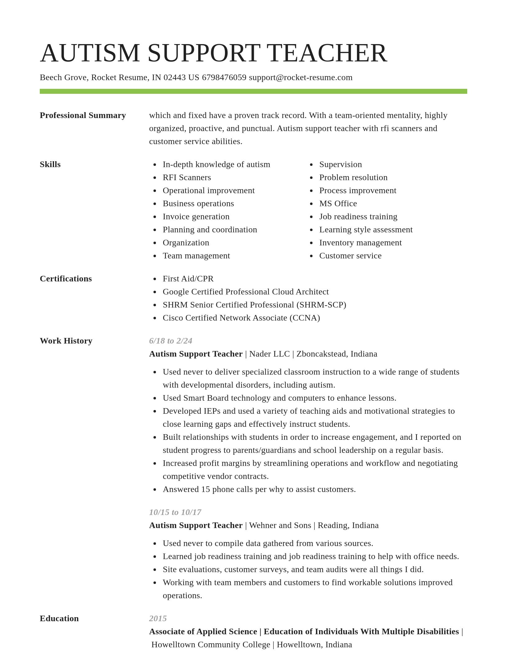 Smart resume template