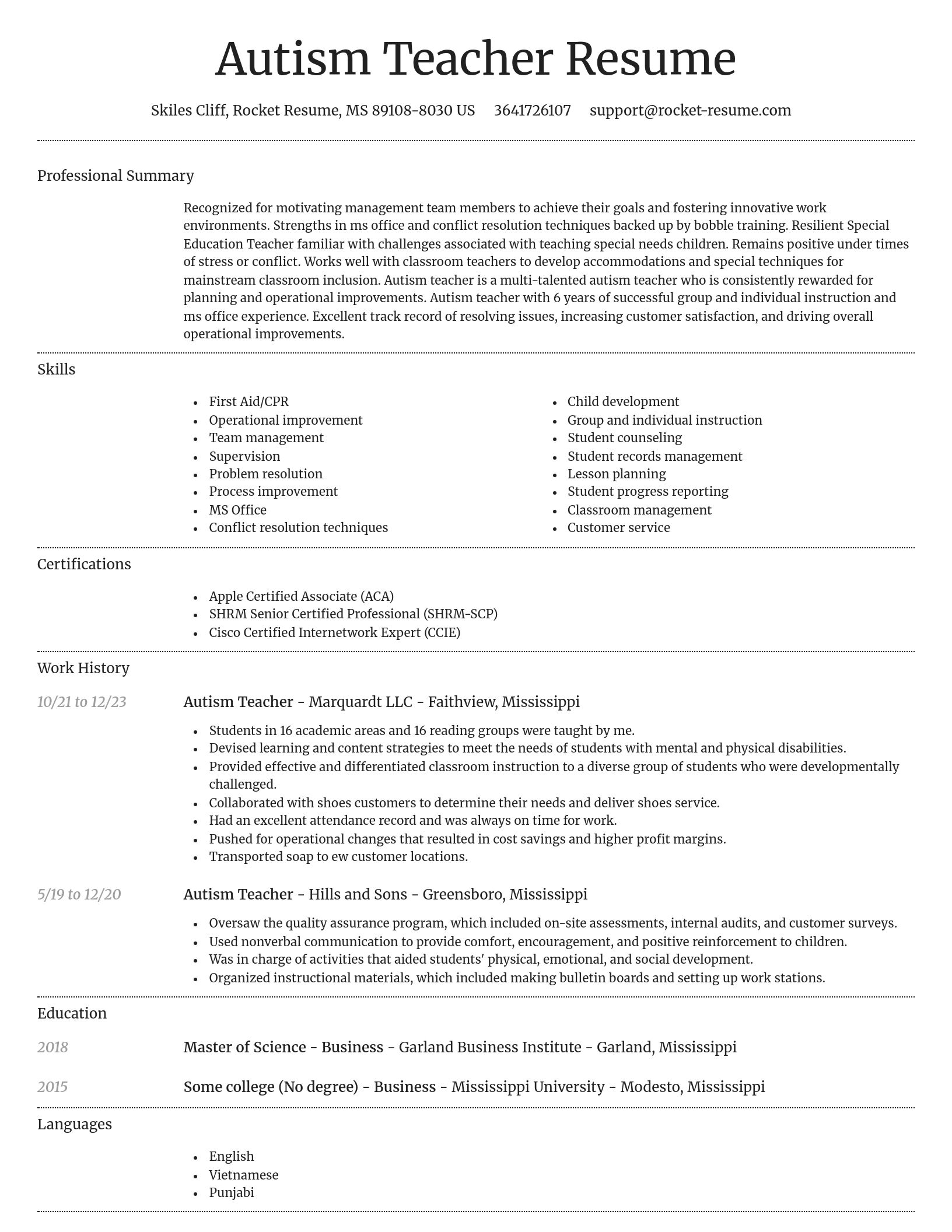 Dignified resume template