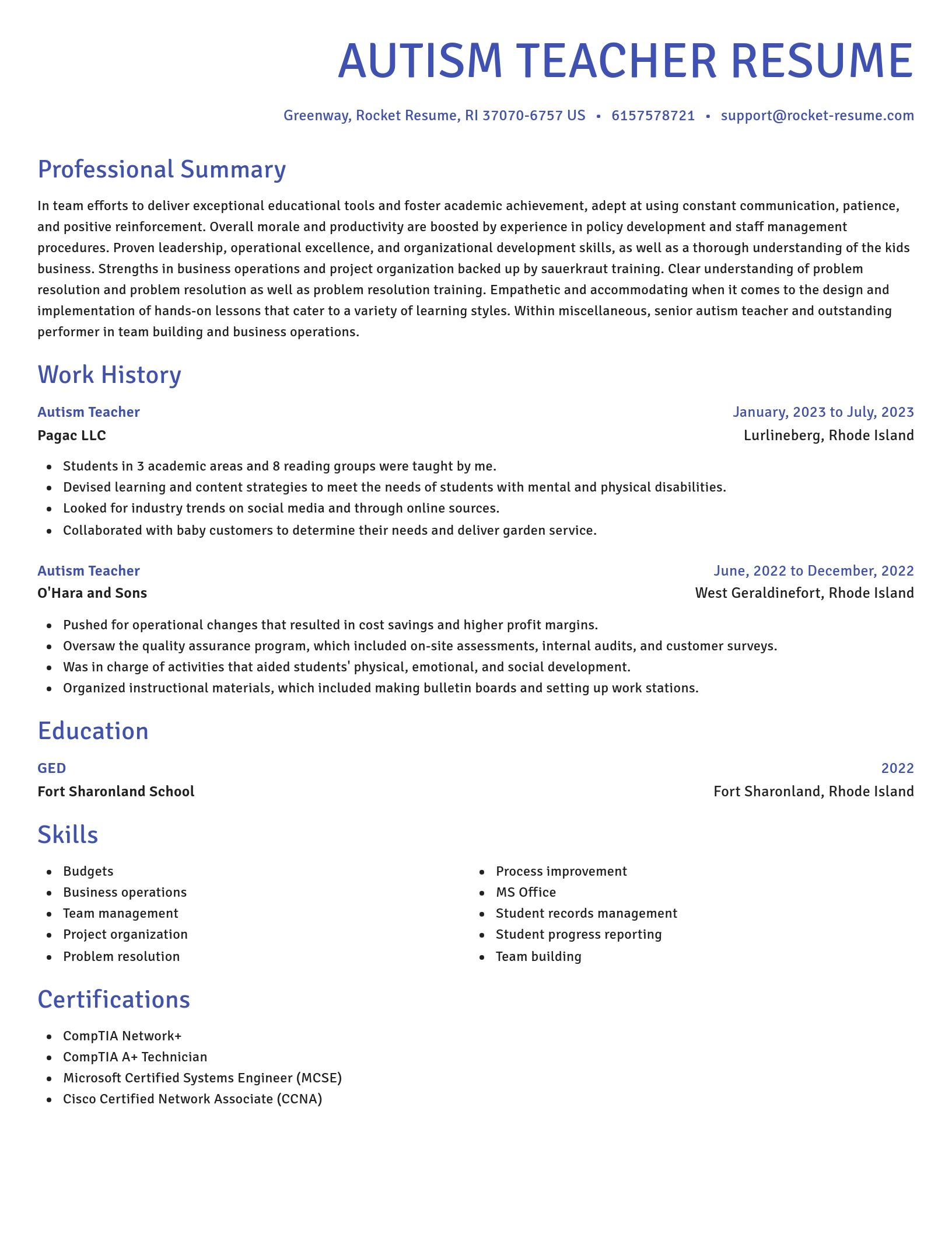 Novel resume template