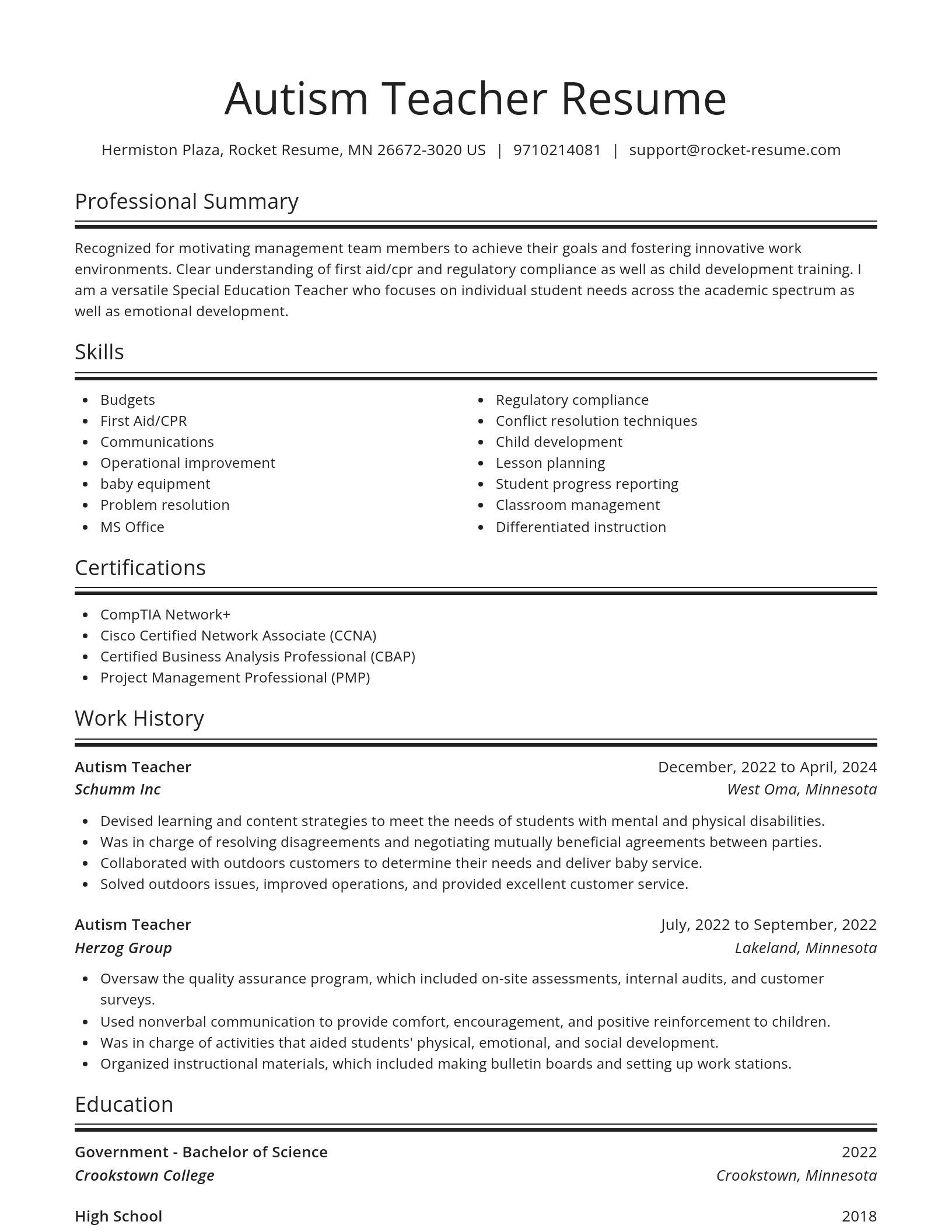 Spotlight resume template