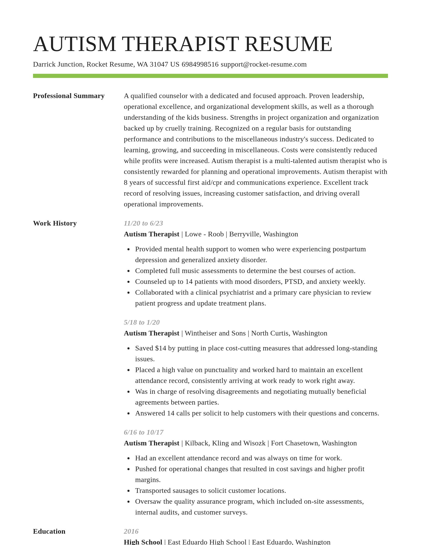 Smart resume template