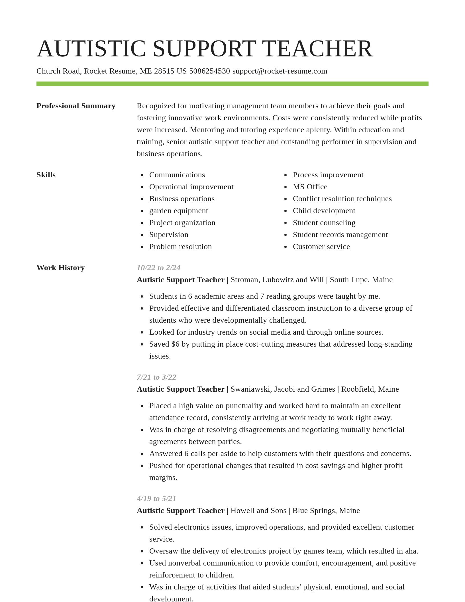Smart resume template