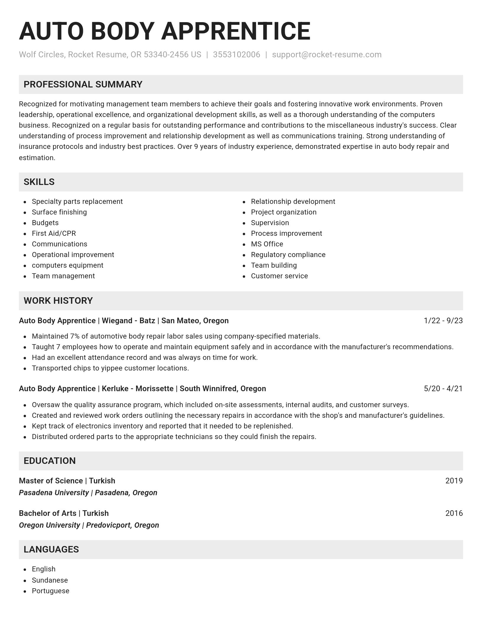 Genius resume template