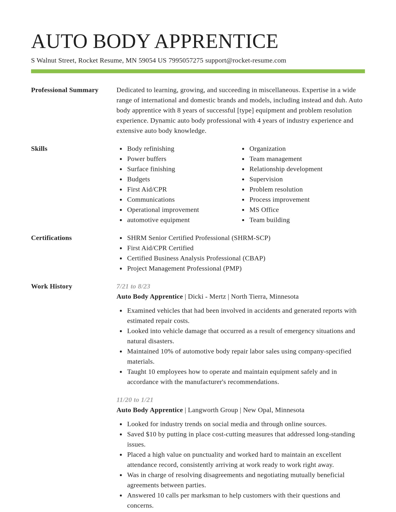 Smart resume template