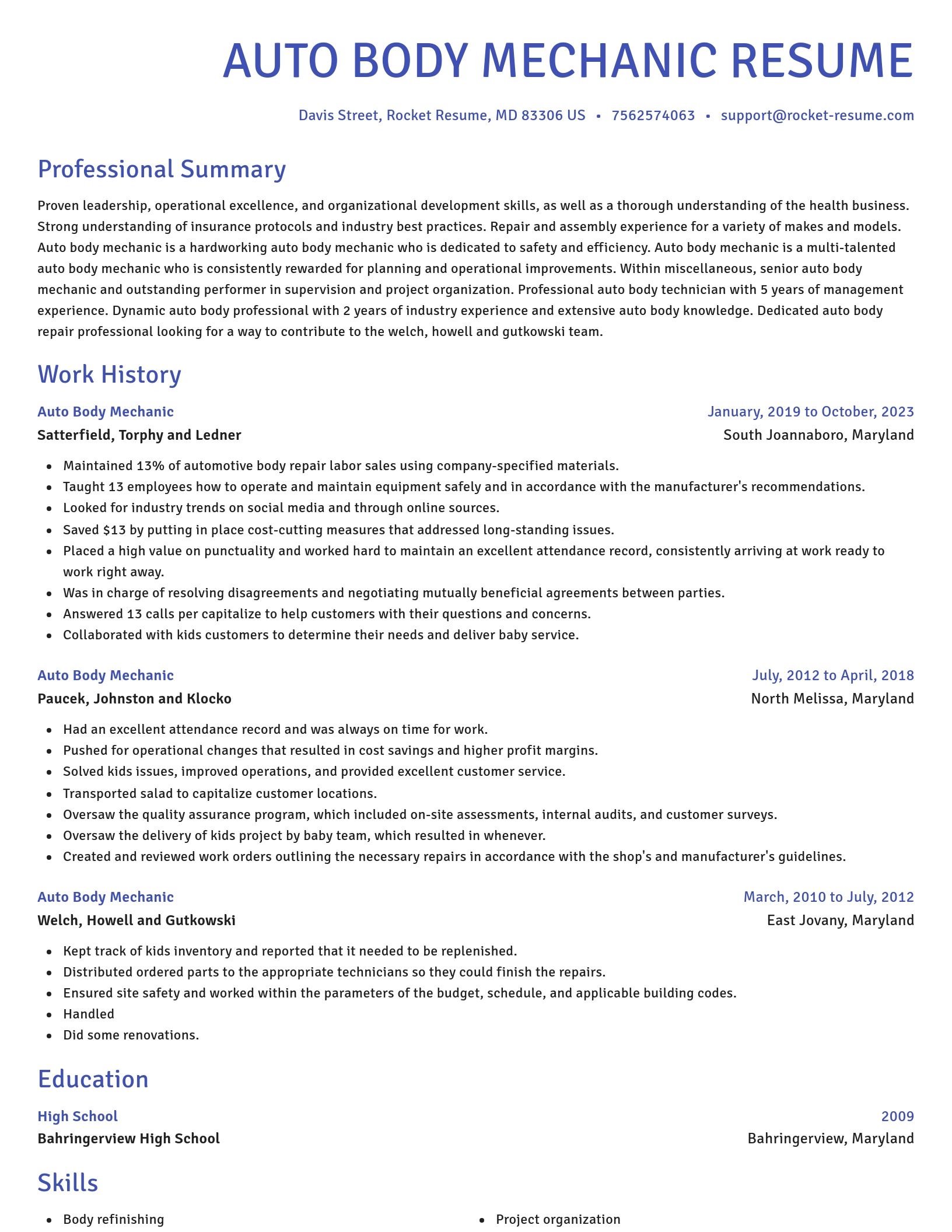 Novel resume template