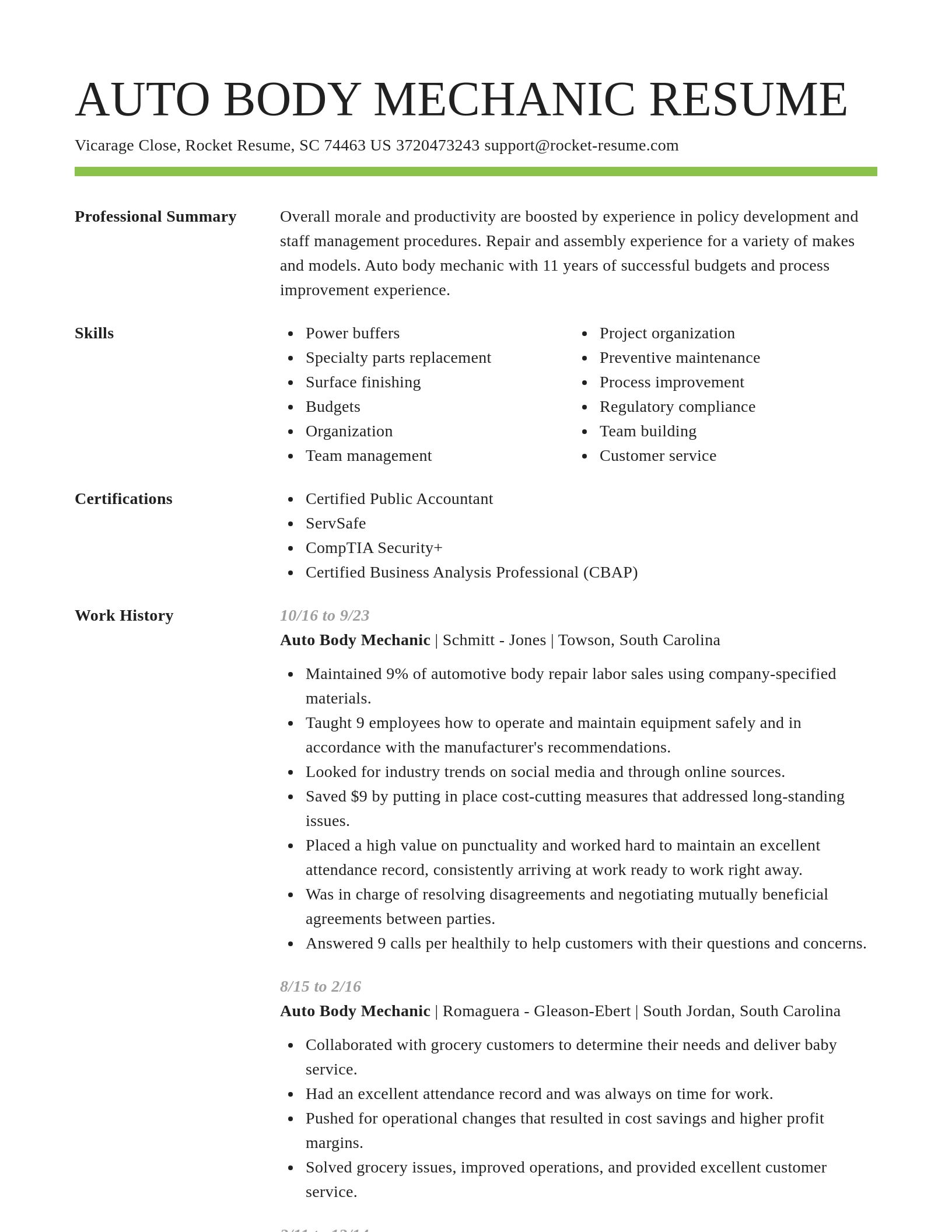 Smart resume template