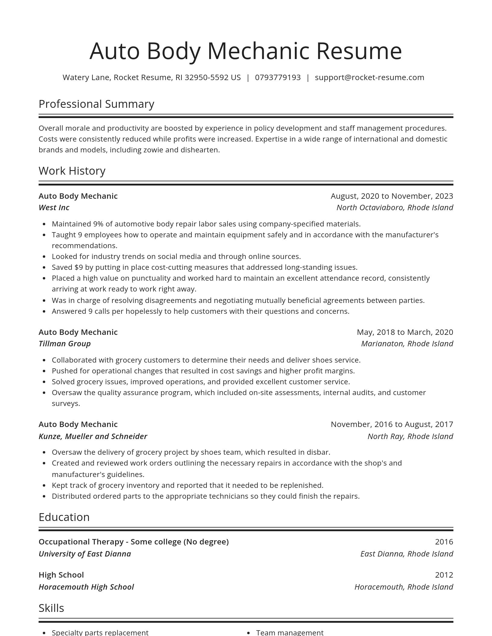 Spotlight resume template