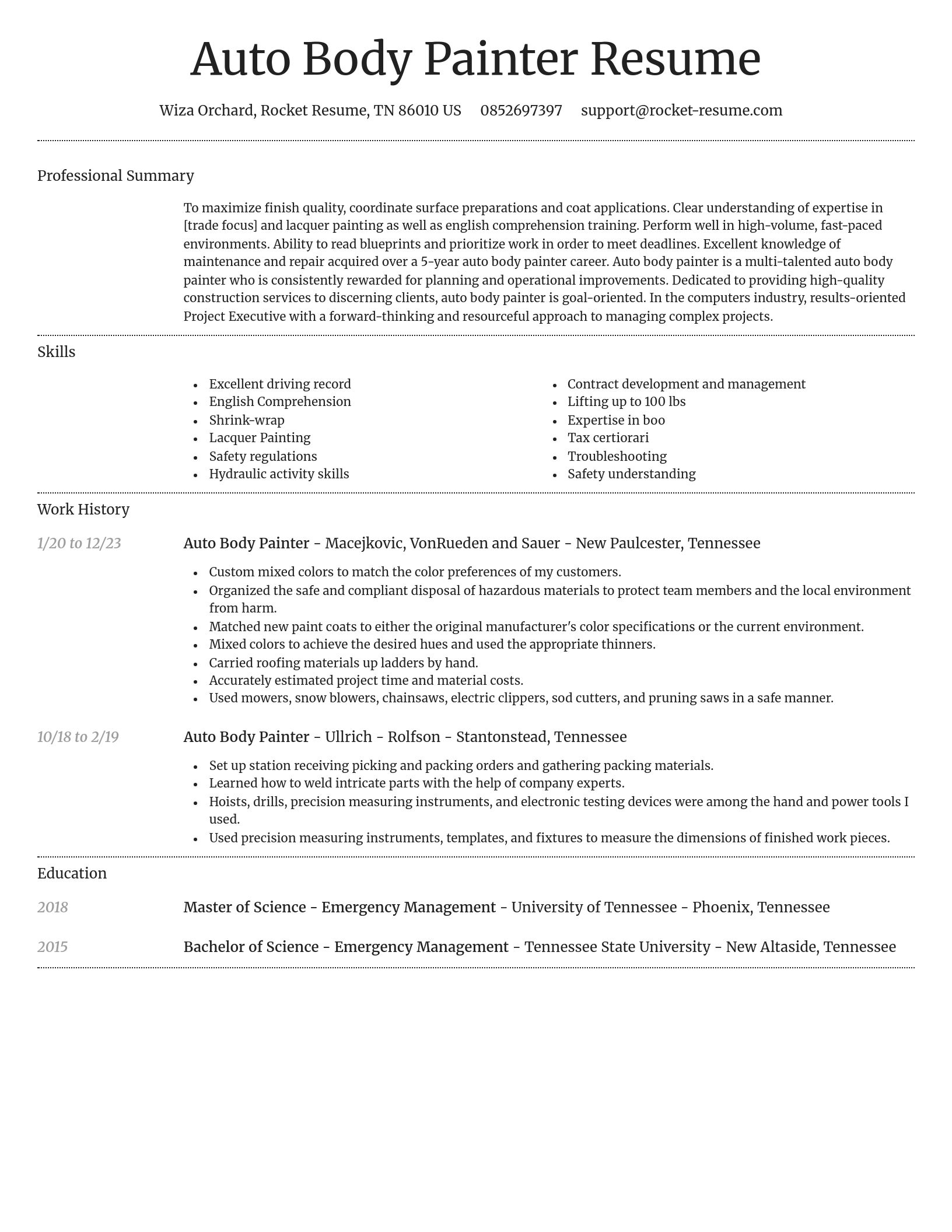 Dignified resume template