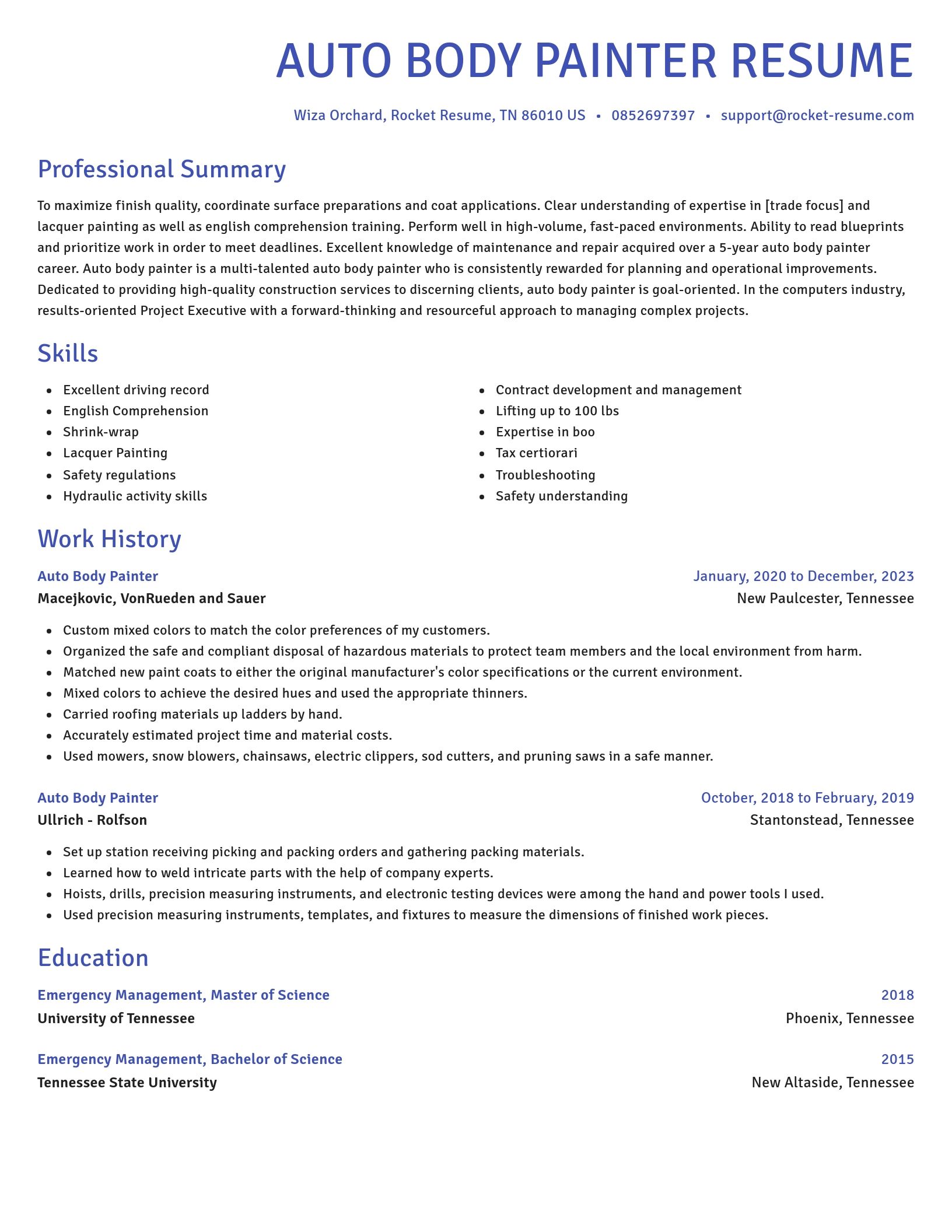 Novel resume template