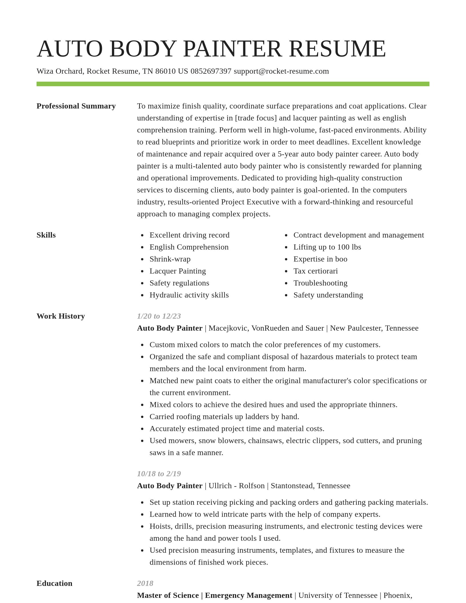 Smart resume template