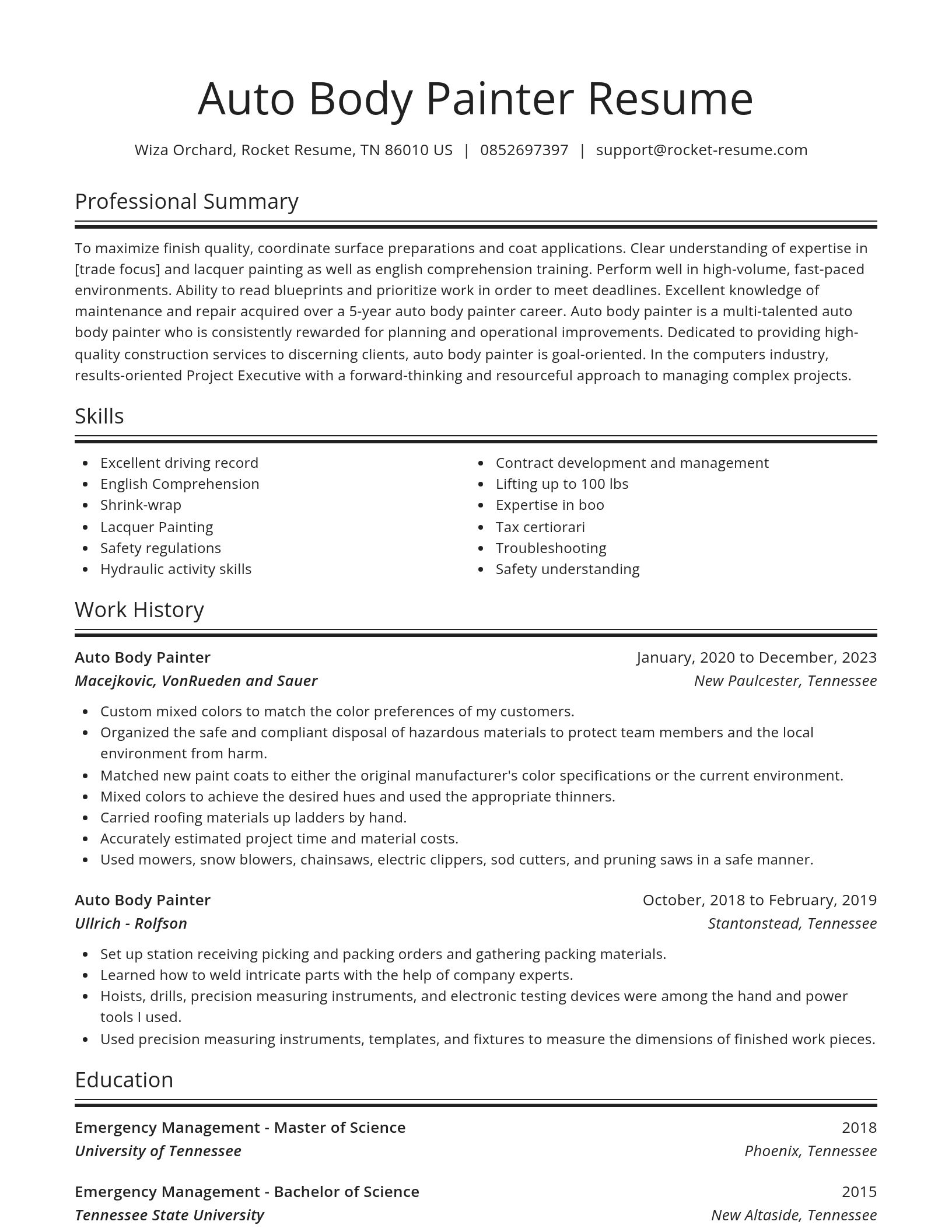 Spotlight resume template