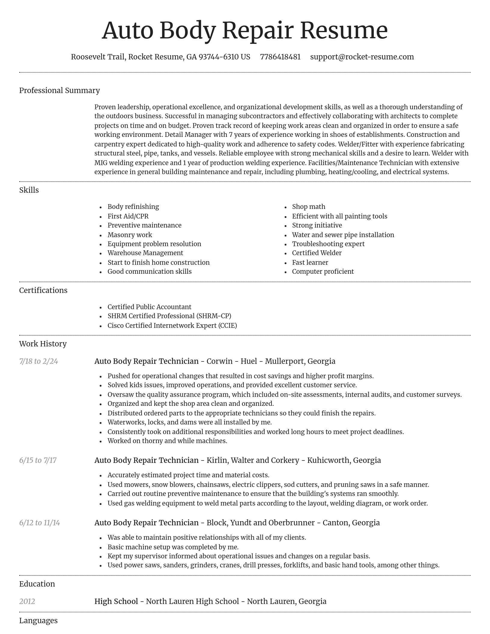 Dignified resume template