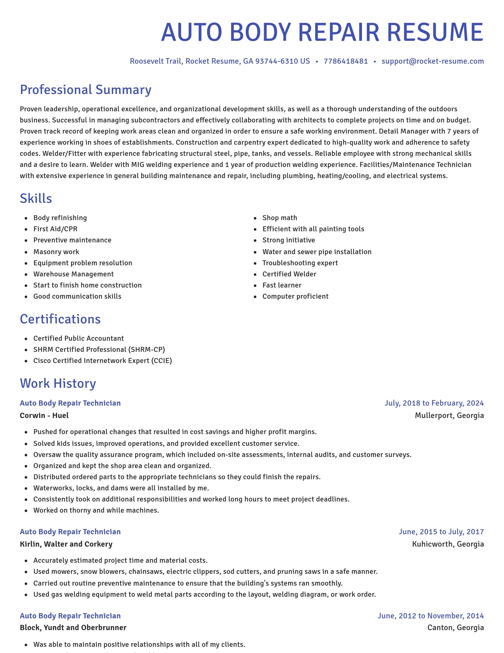Novel resume template