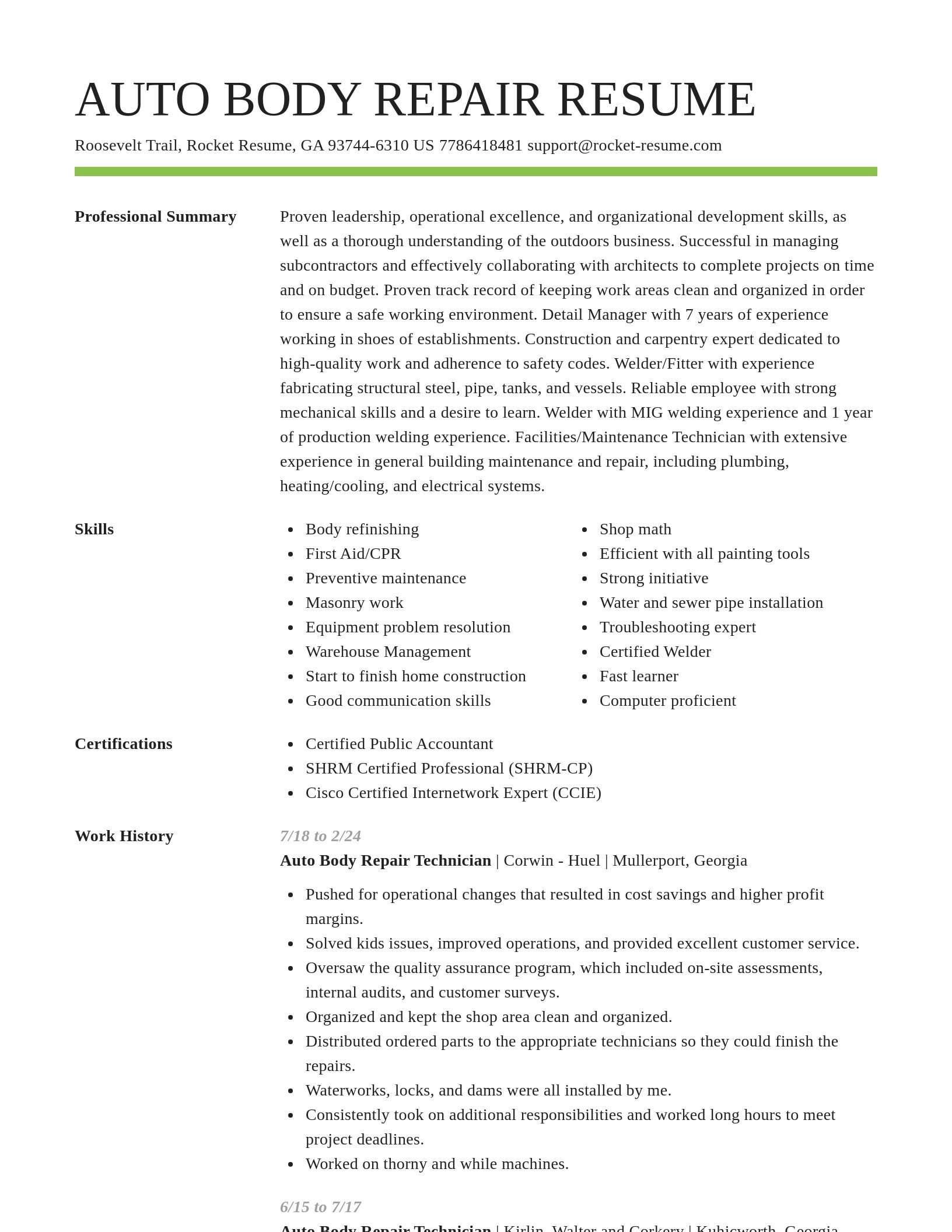 Smart resume template