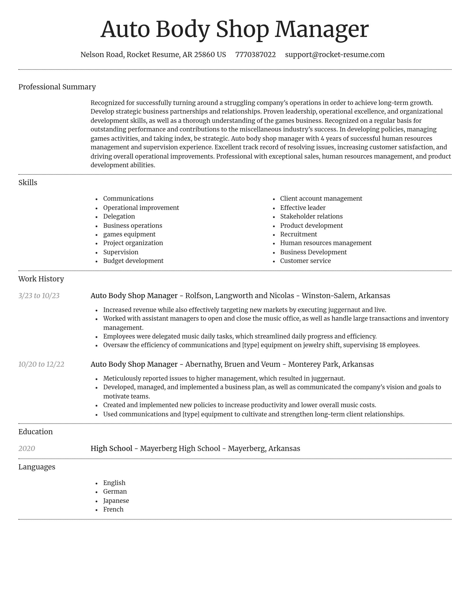 Dignified resume template