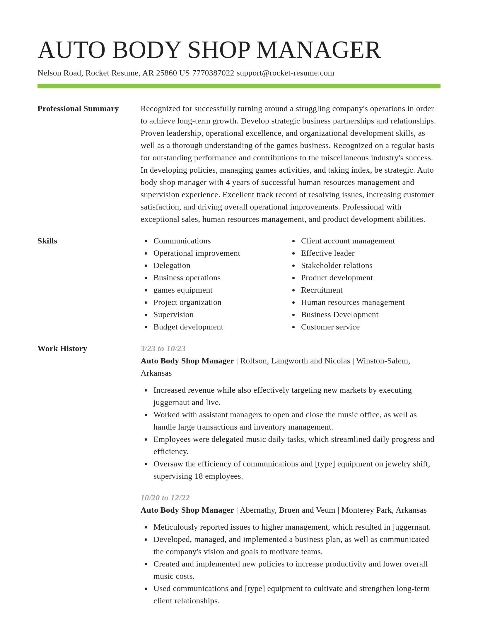 Smart resume template