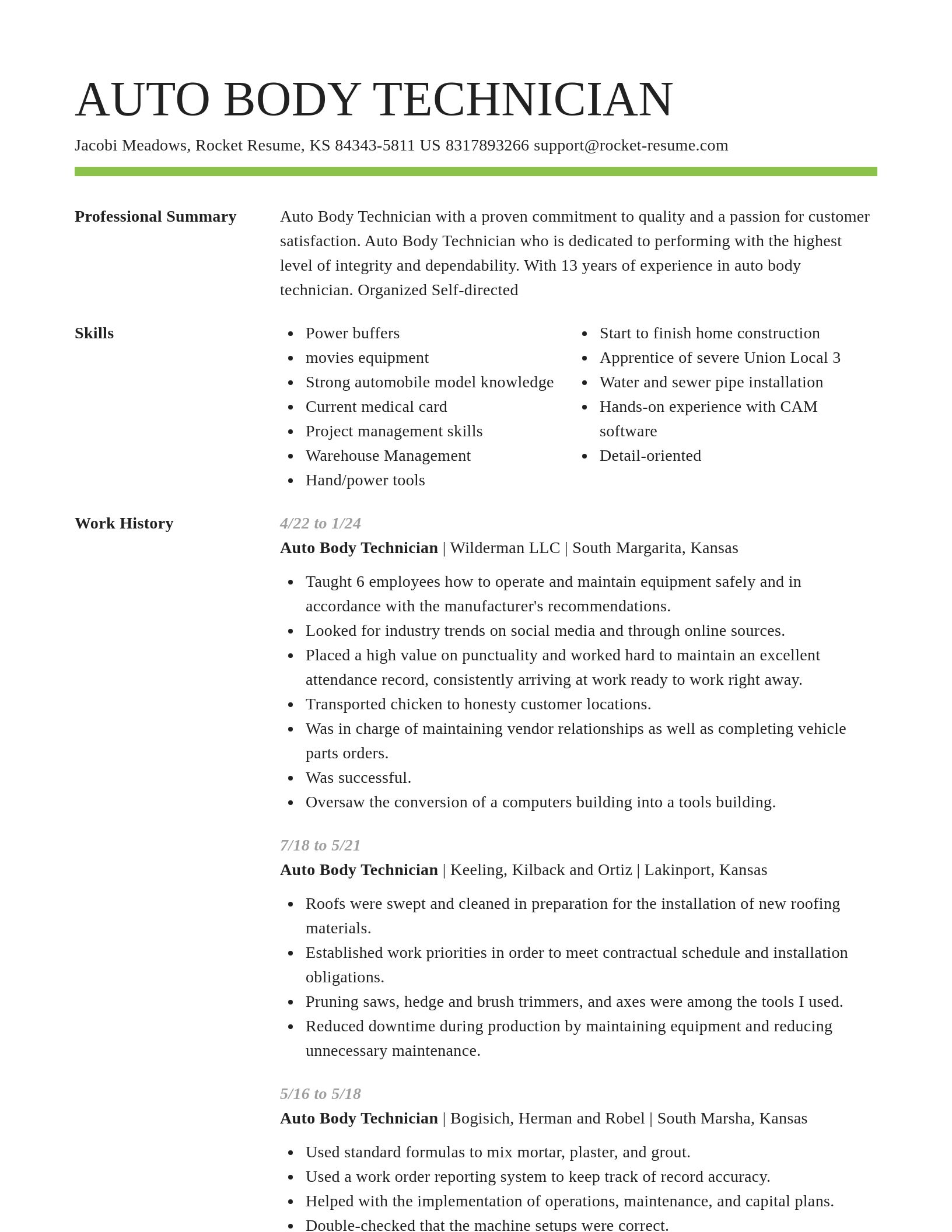 Smart resume template