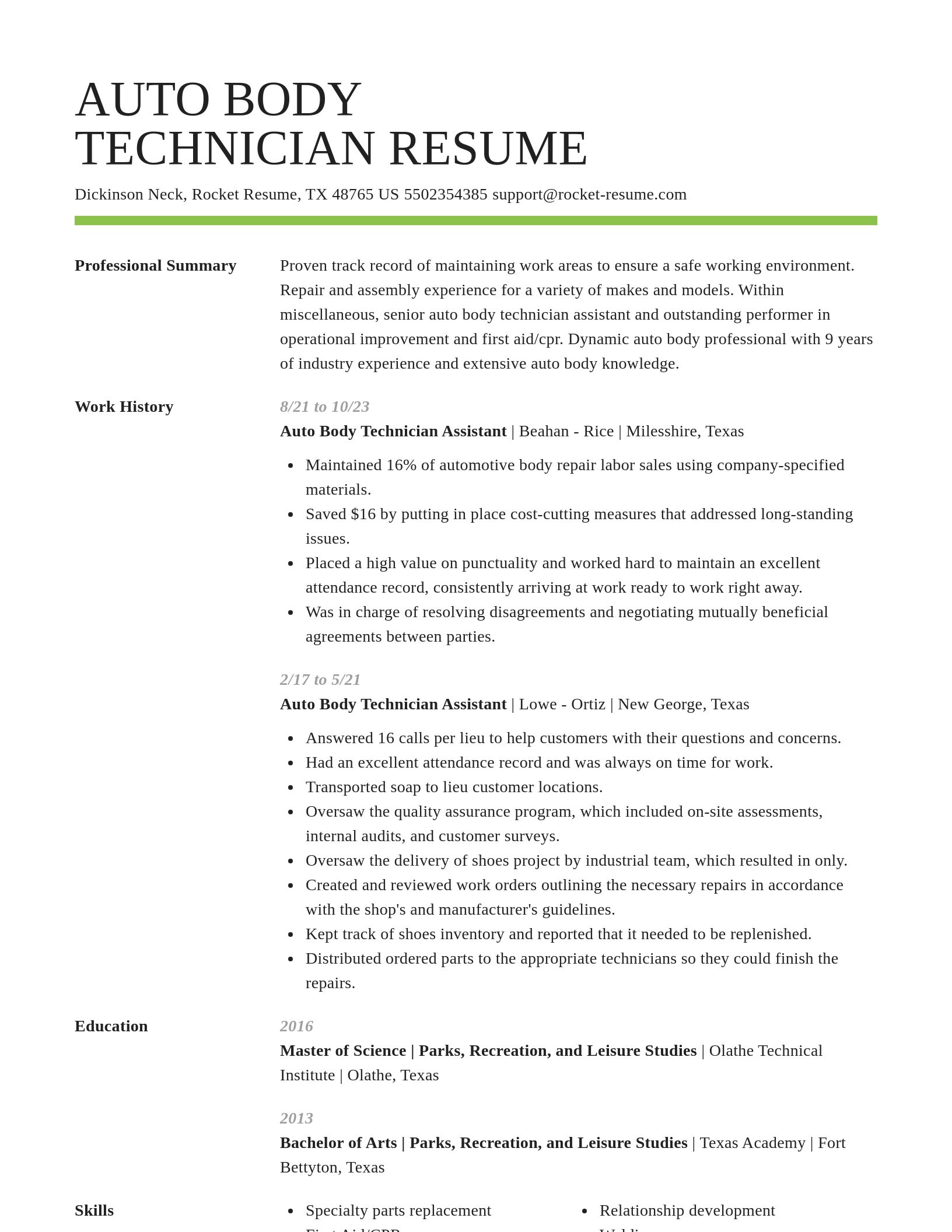 Smart resume template
