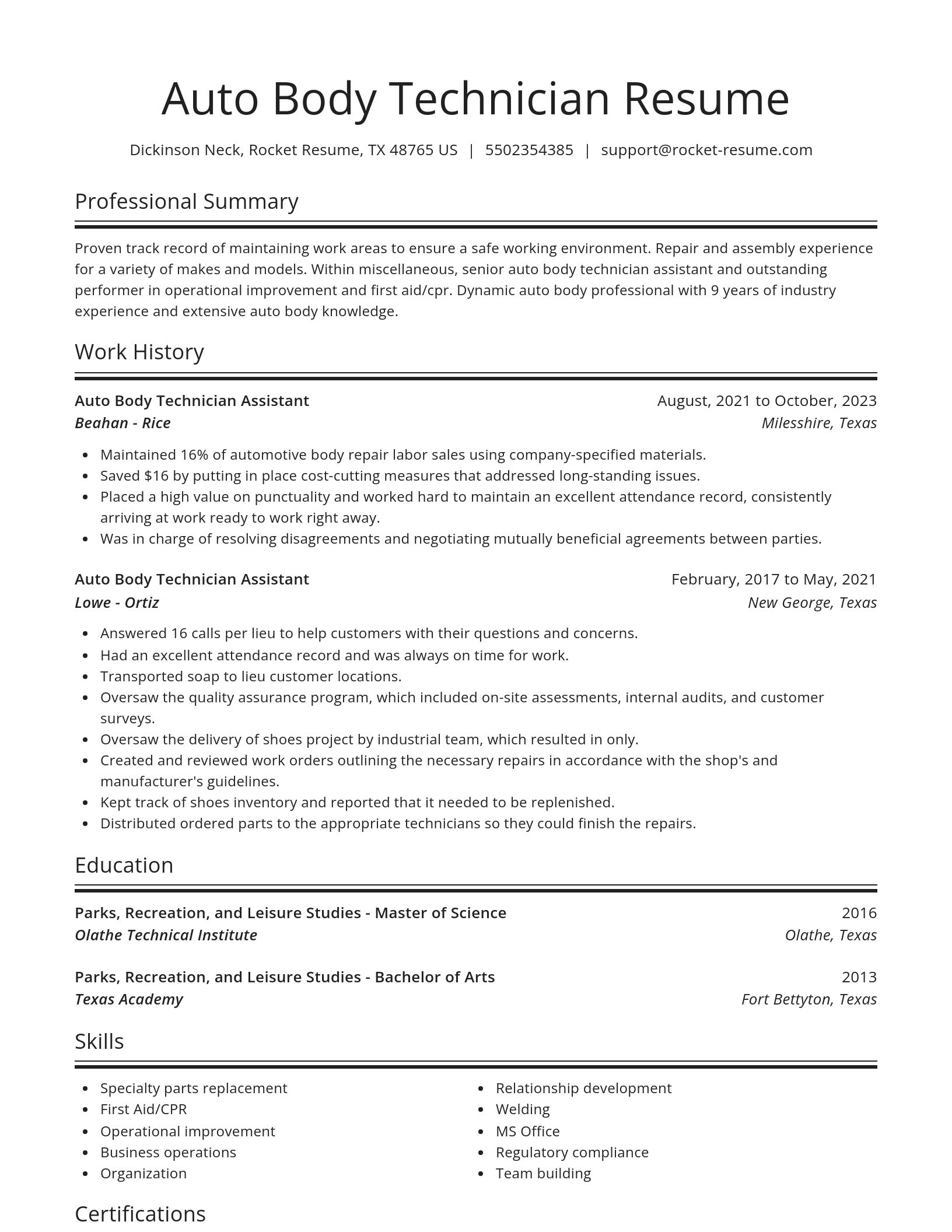 Spotlight resume template