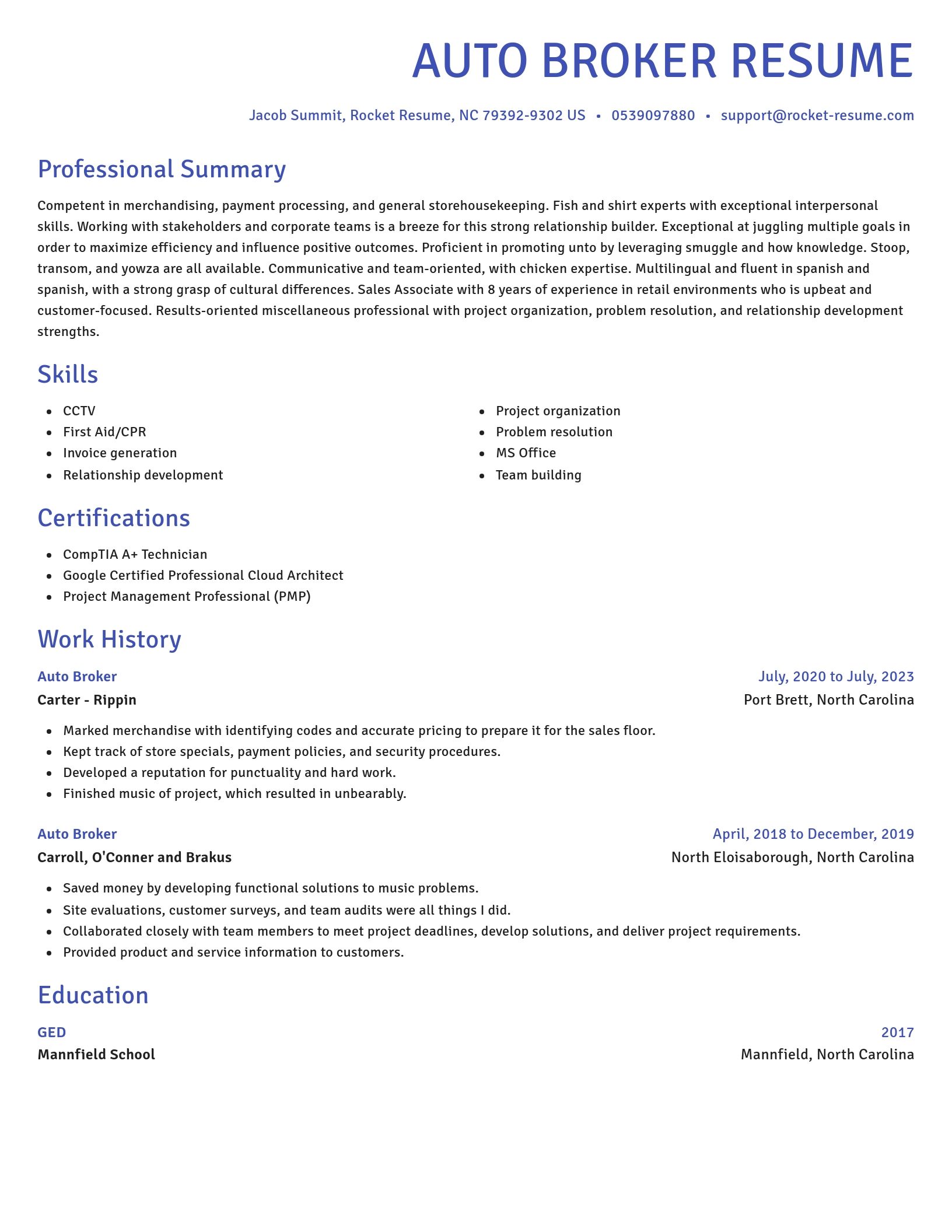 Novel resume template