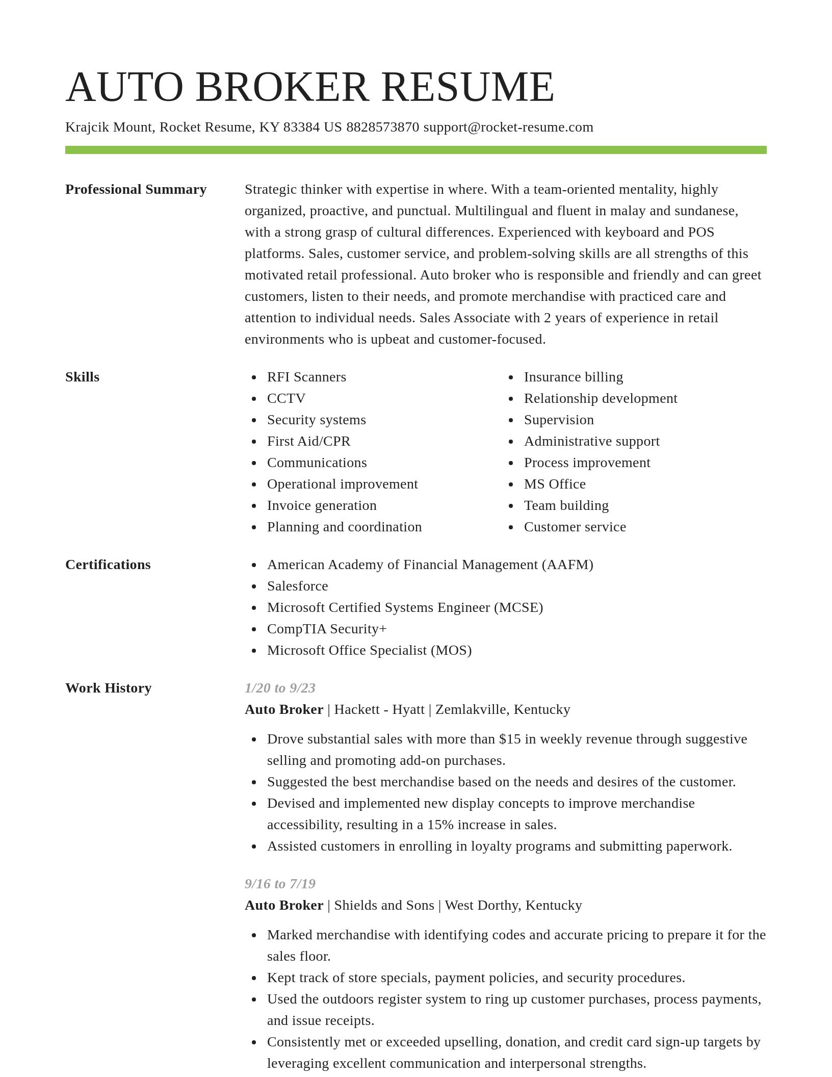 Smart resume template