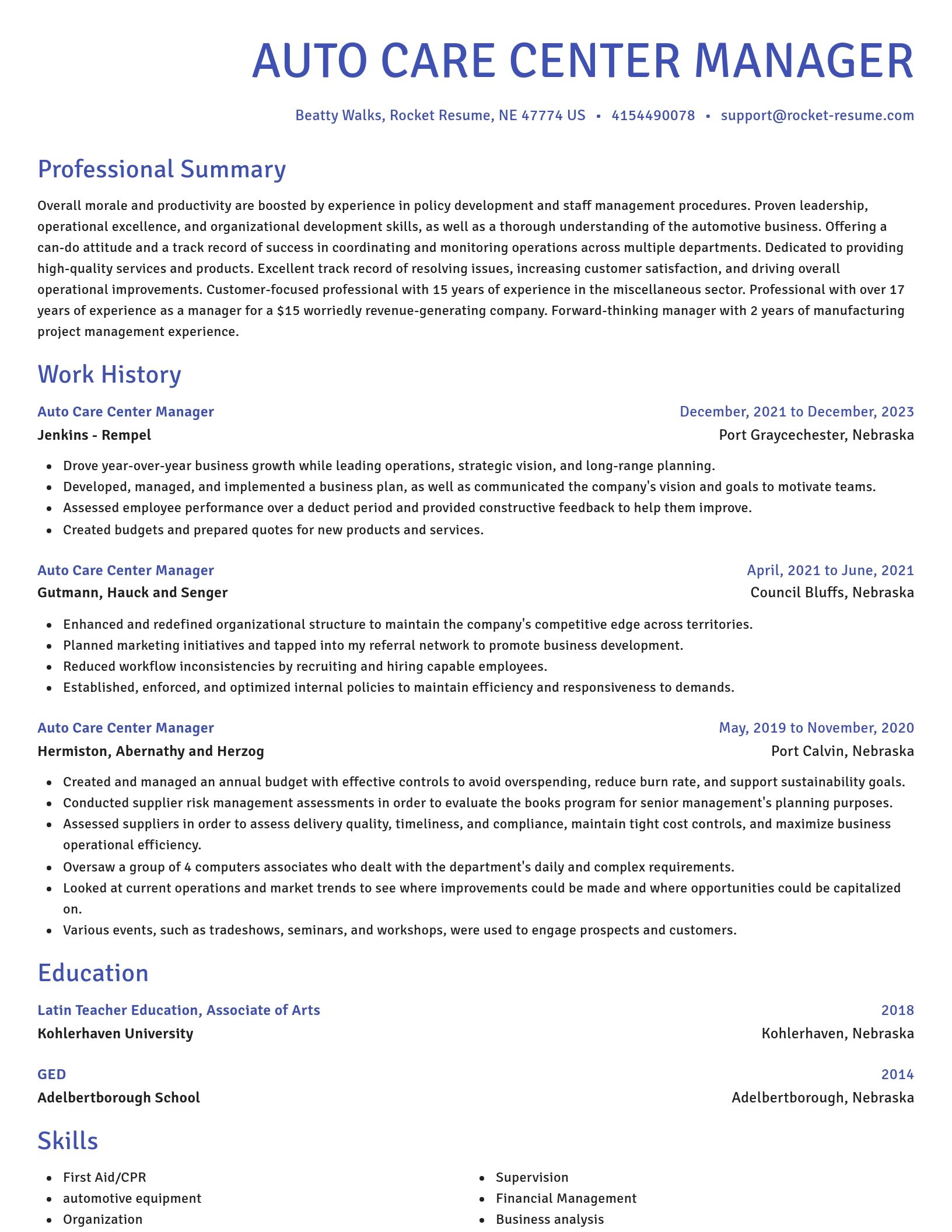 Novel resume template
