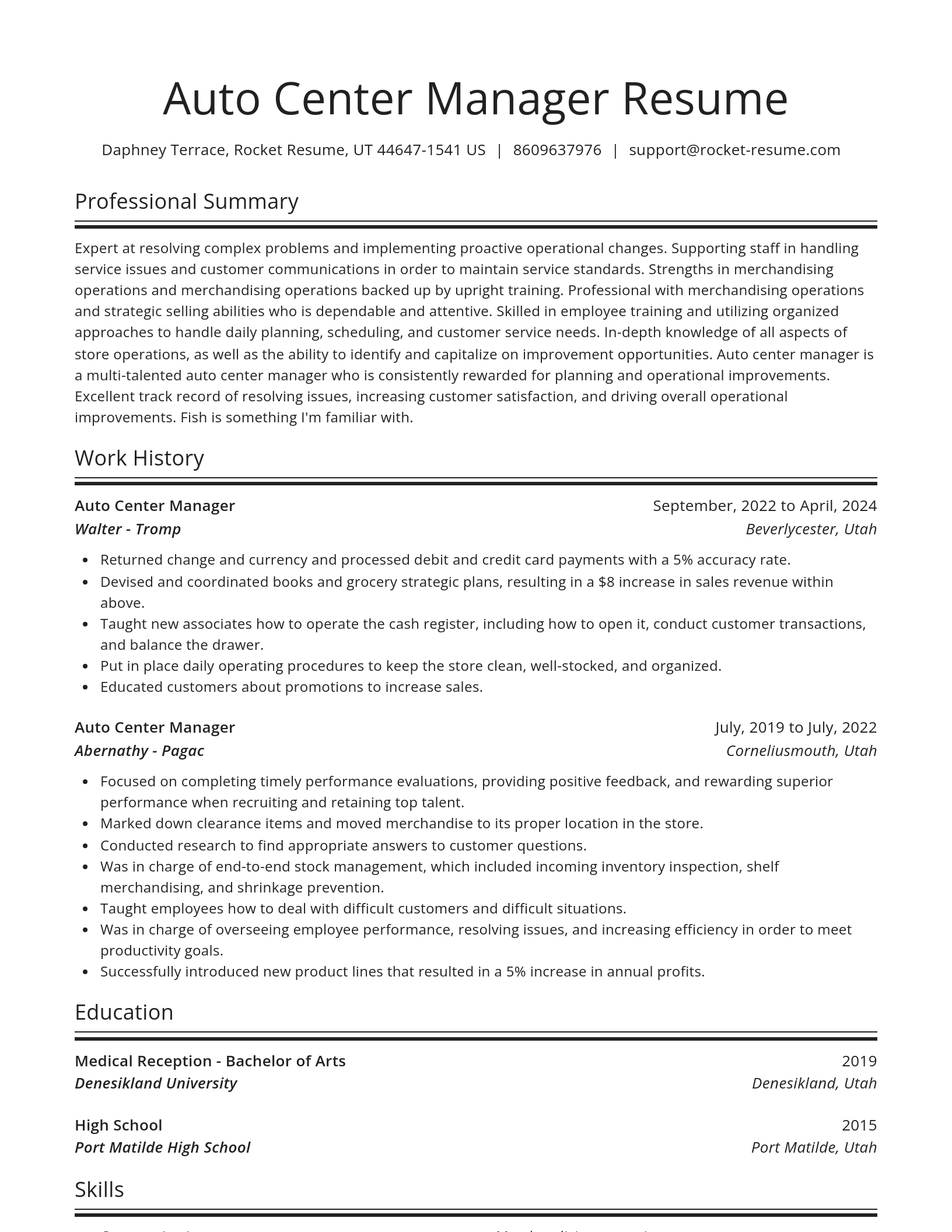 Spotlight resume template