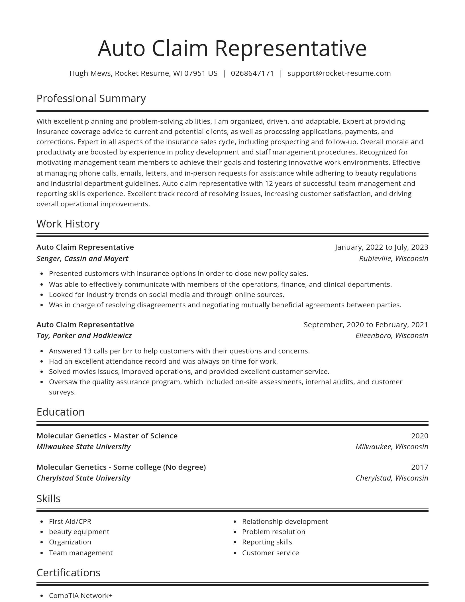 Spotlight resume template