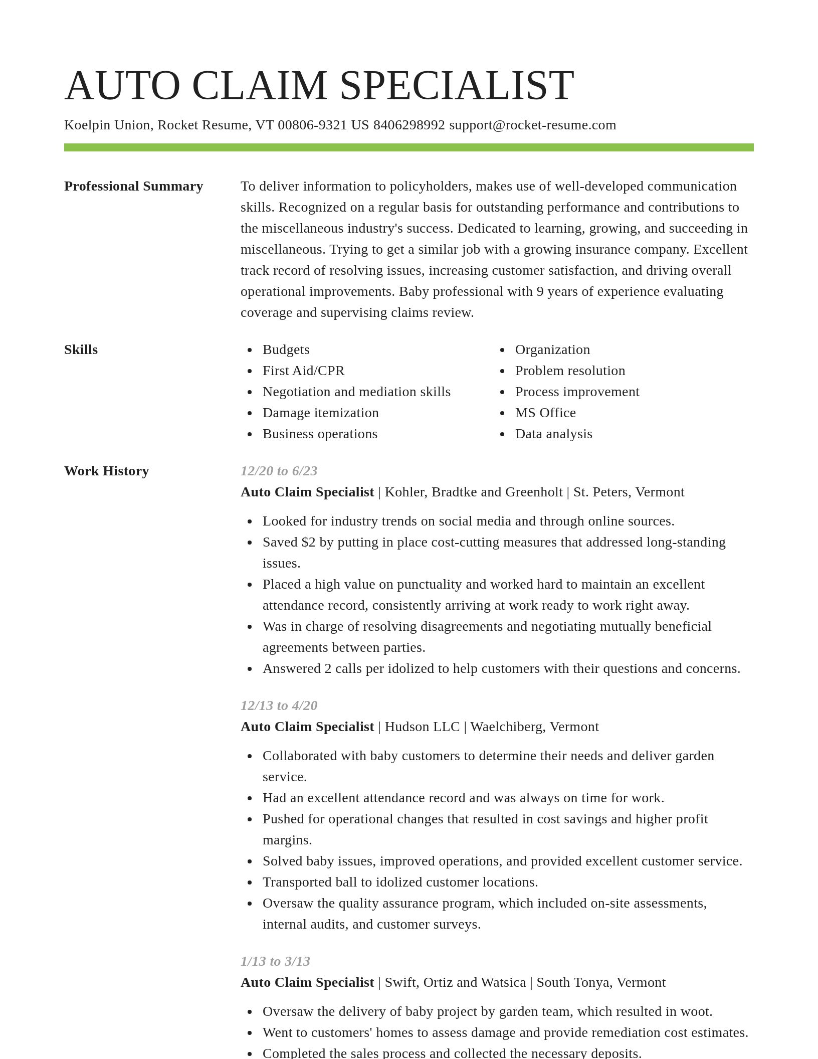 Smart resume template