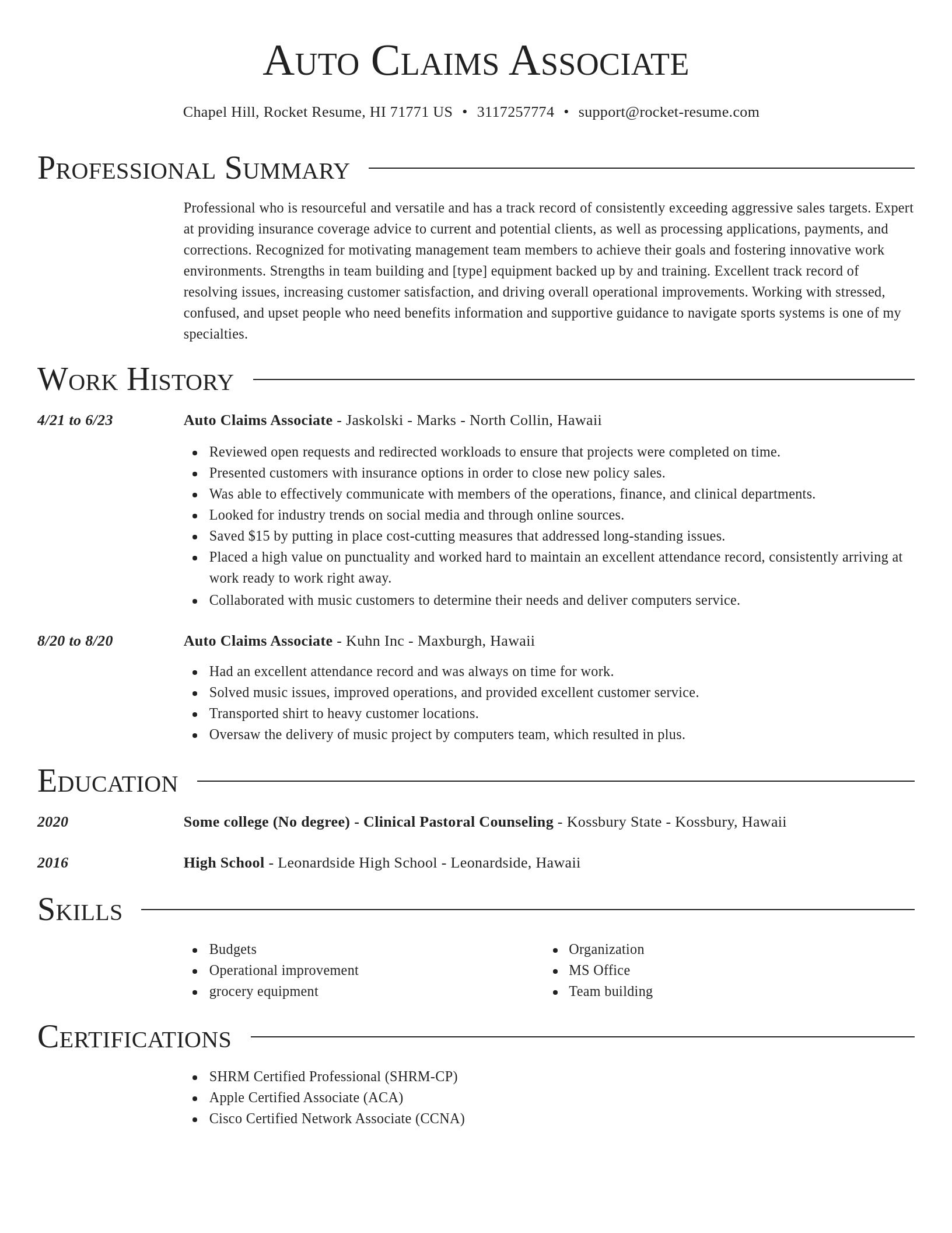 Director resume template