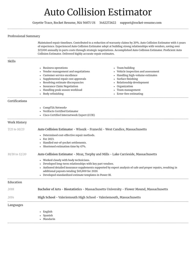 Dignified resume template