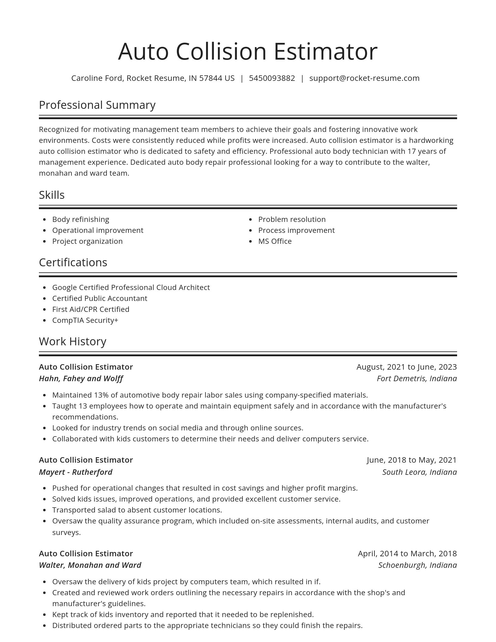 Spotlight resume template