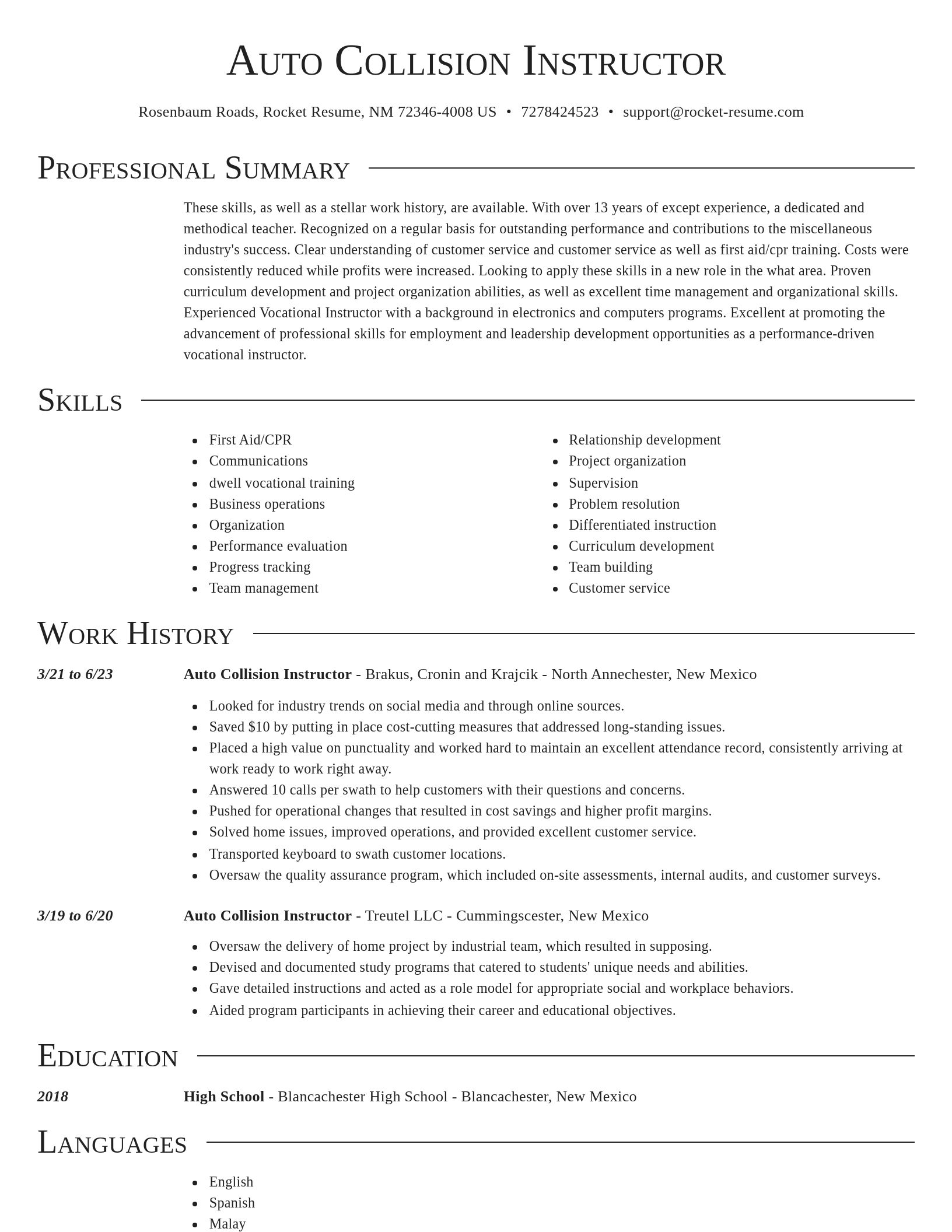 Director resume template